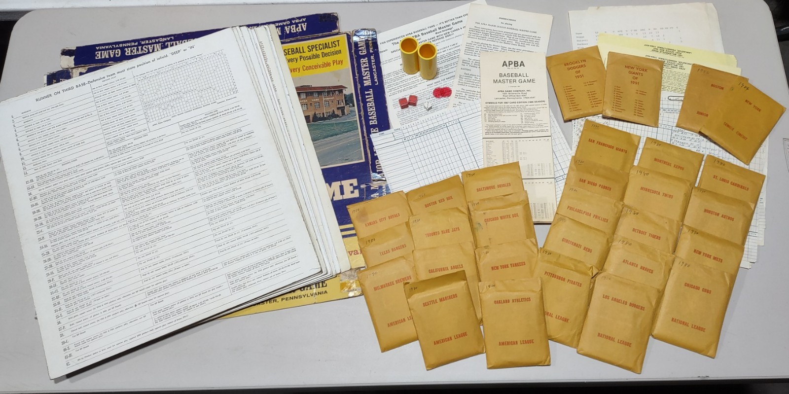 APBA Baseball Game Major League Baseball with Box