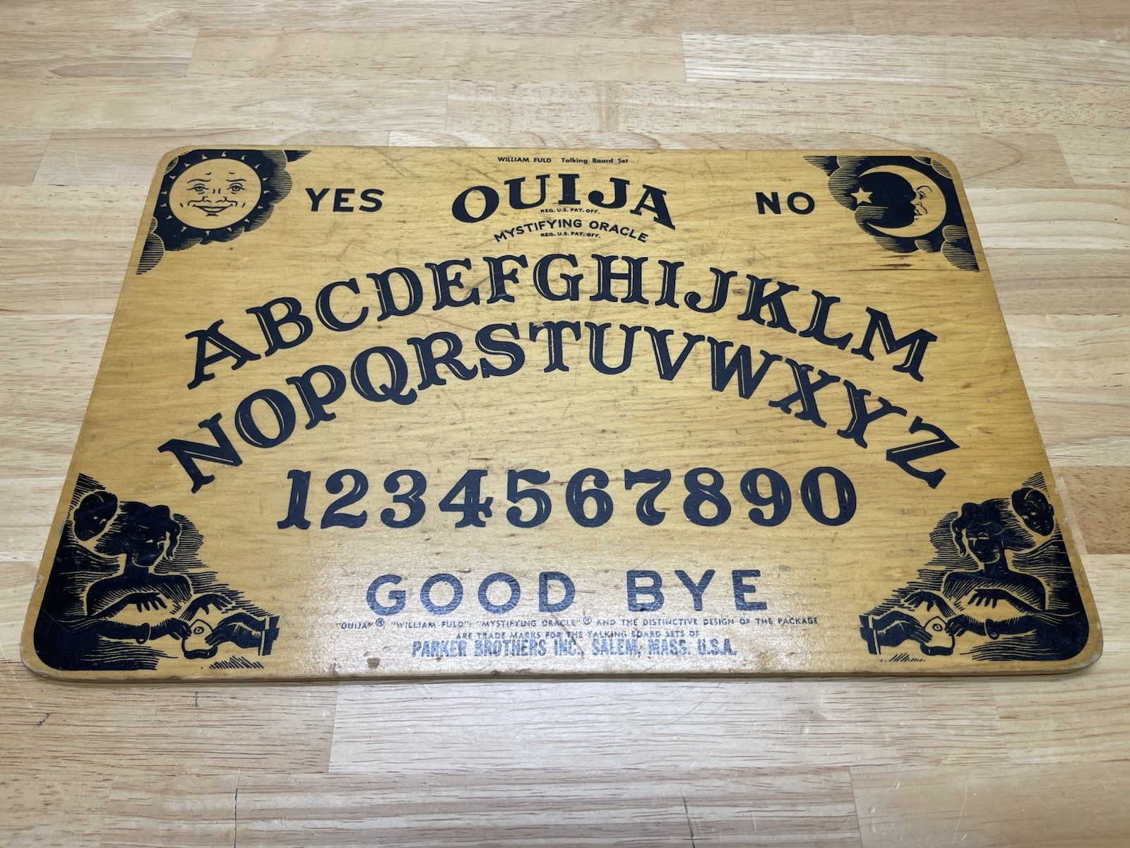 1967 Ouija Board Parker Brothers No.602 William Fuld Wooden Deluxe Edition Rare