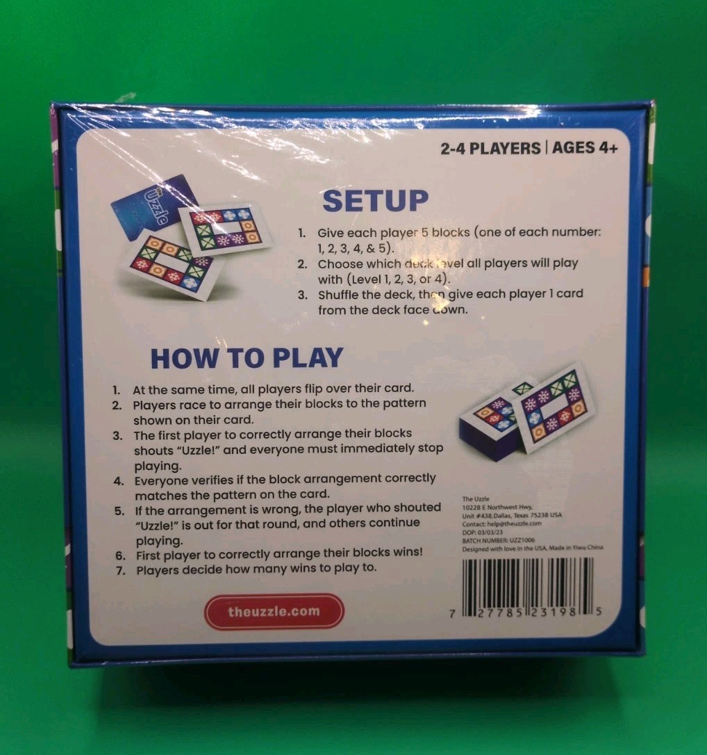The Uzzle Board Game – Family Board Game for Children & Adults Brand New