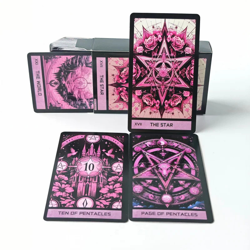 1Box 78 Cards Pink Gothic Tower Board Game English Card Game