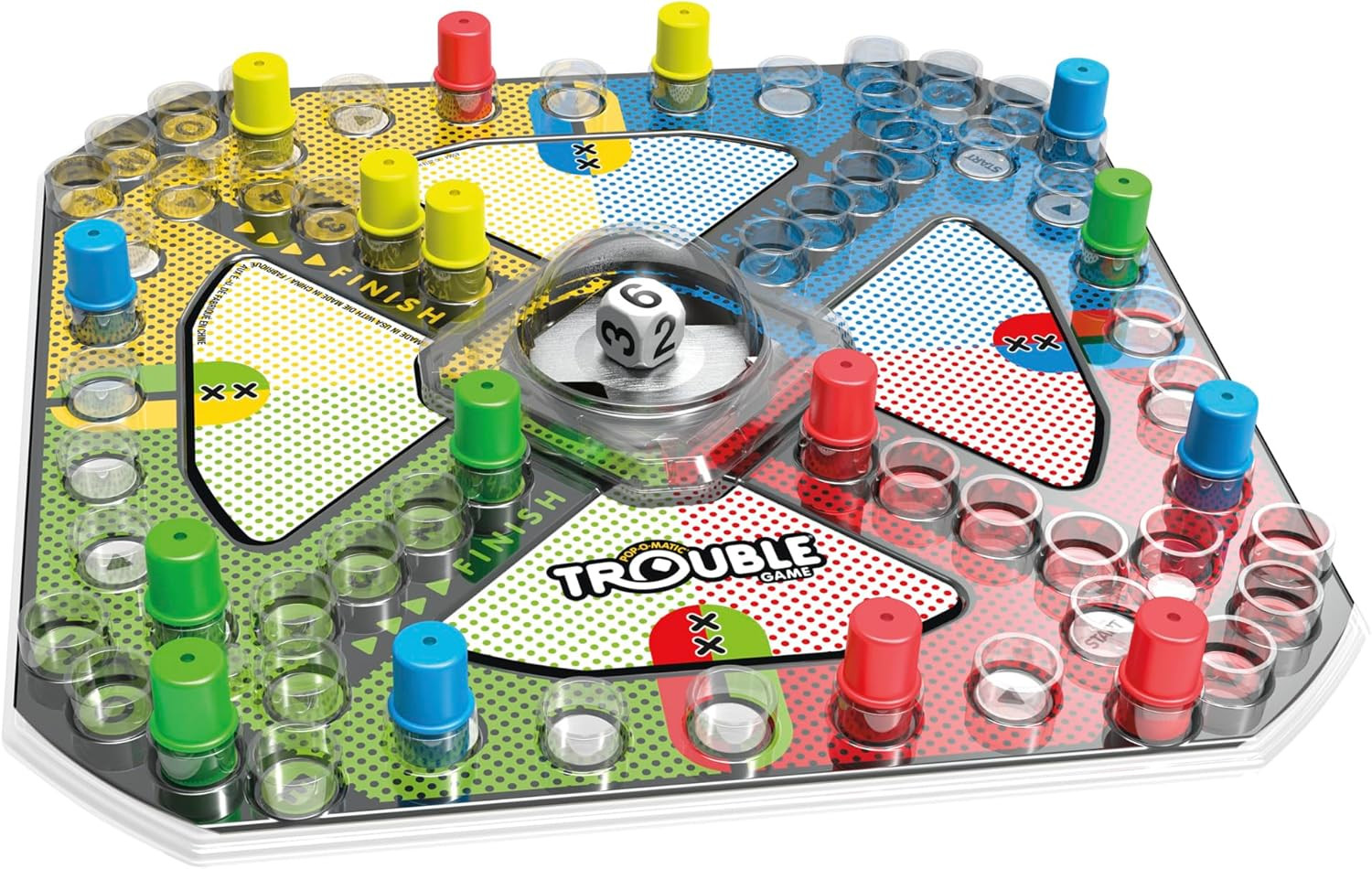 Hasbro Gaming Trouble Board Game for Kids Ages 5 and up 2-4 Players