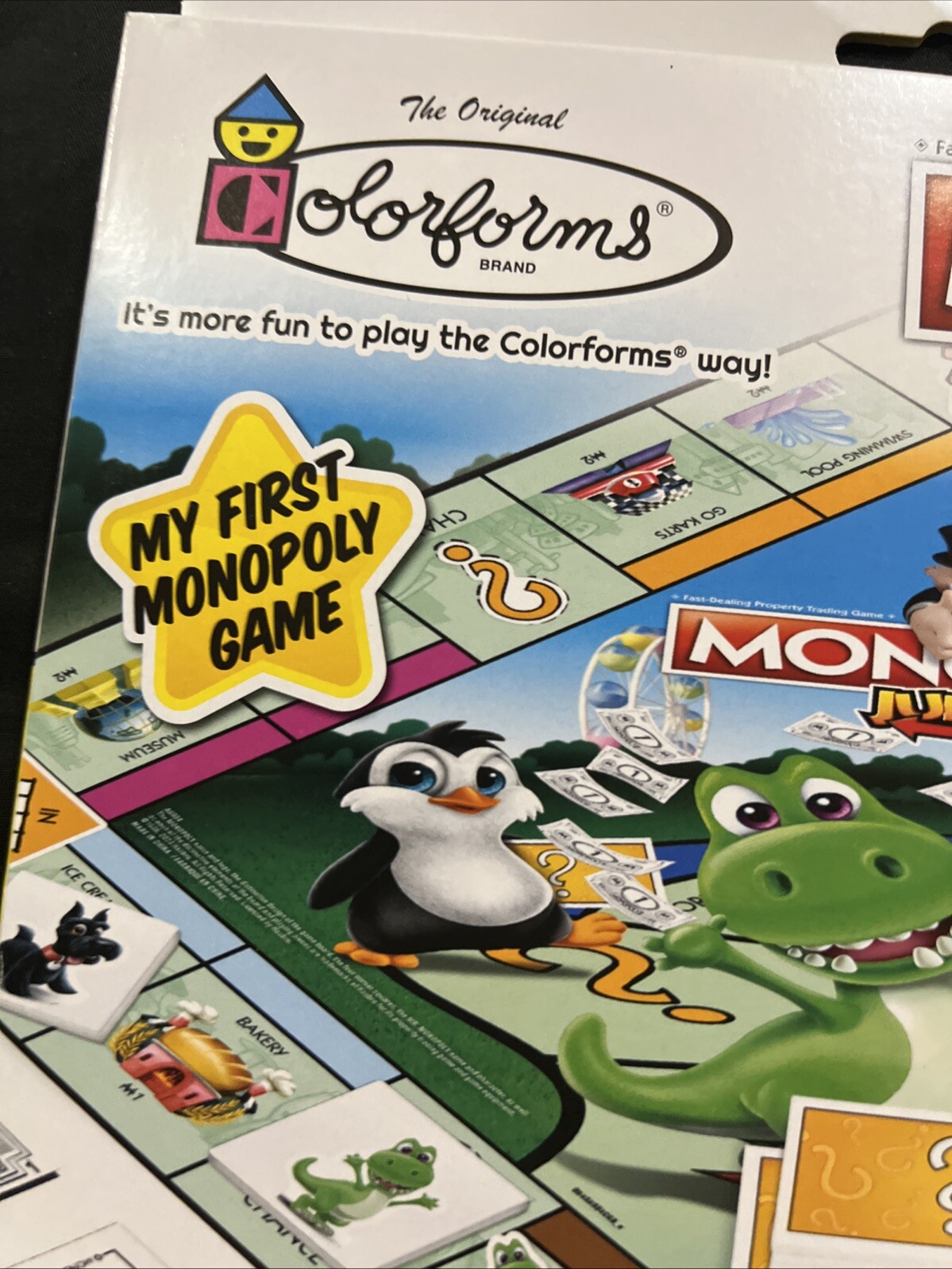 😍Colorforms Brand Monopoly Junior Game Ages 5+ As Pictures