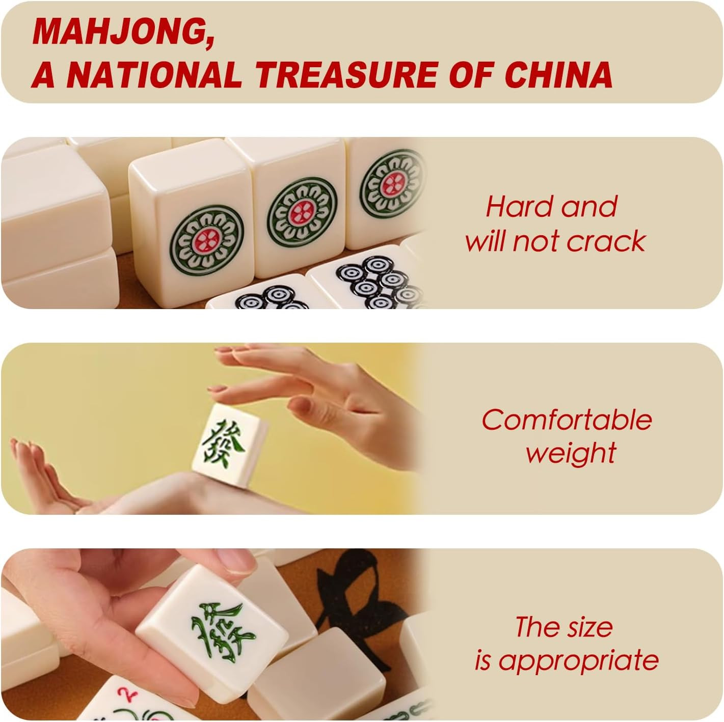 Professional Traditional Chinese Mahjong Set 中式麻將 – 30Mm 146 Tiles Green & White