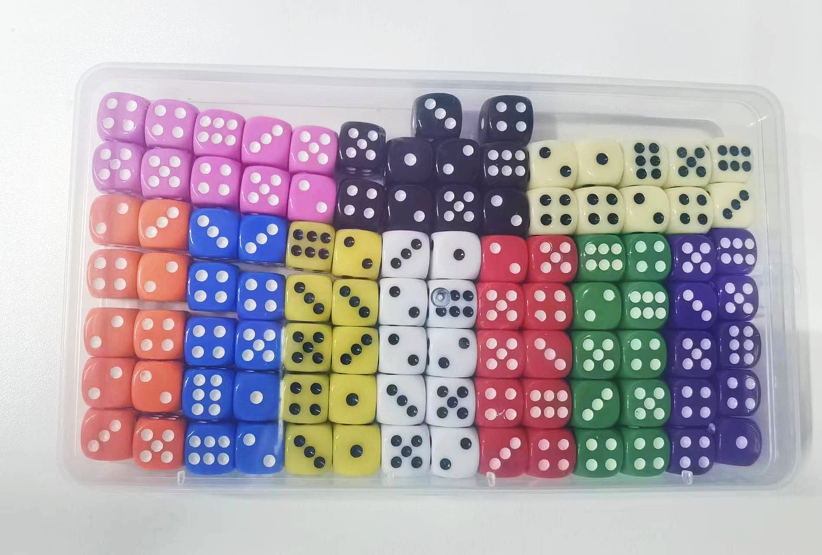 100pcs Dice 12mm Colorful Dice, 6 Sided 10 Colors, Translucent, Color…