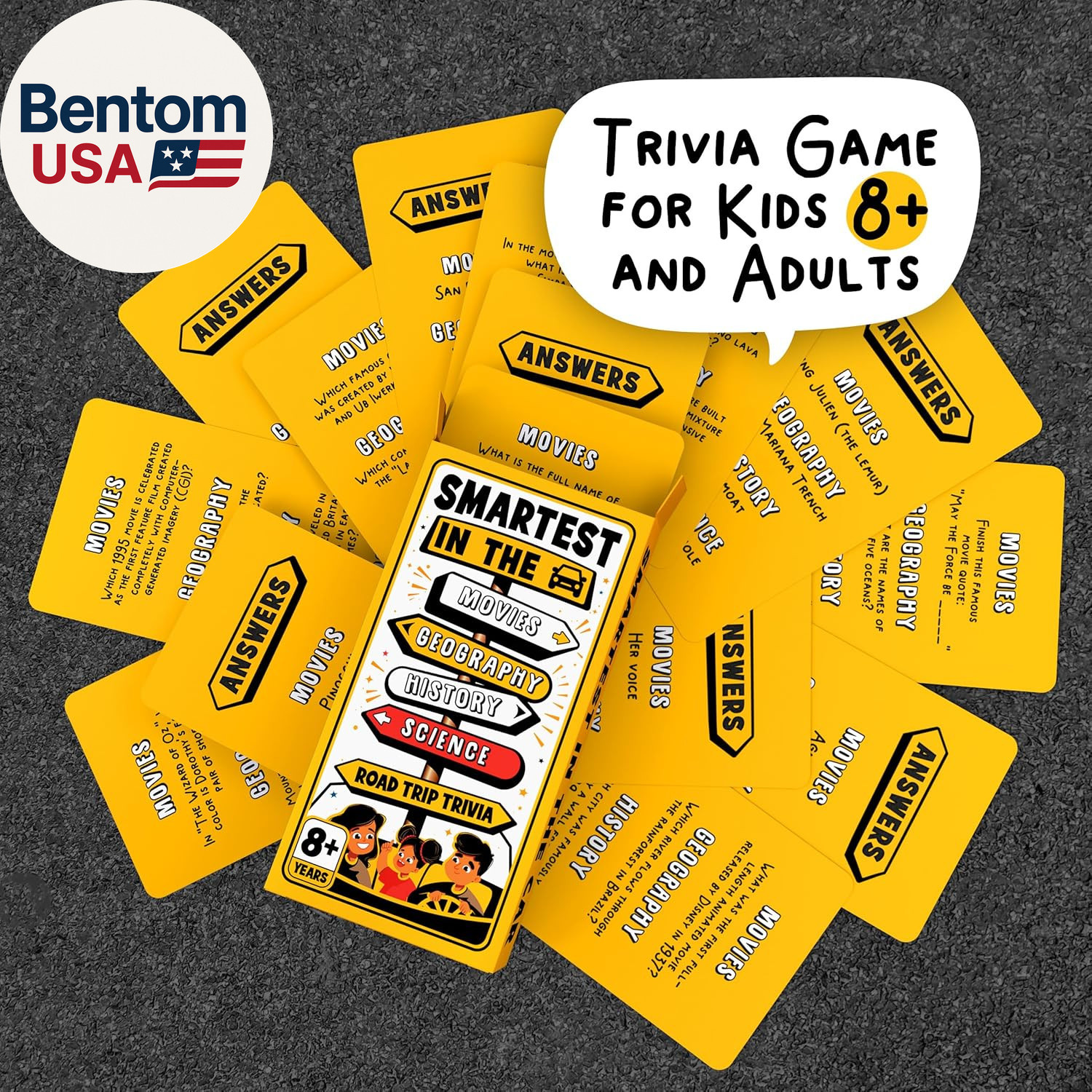 Road Trip Trivia – Road Trip Games for Kids Travel Essentials Car Activities Mus