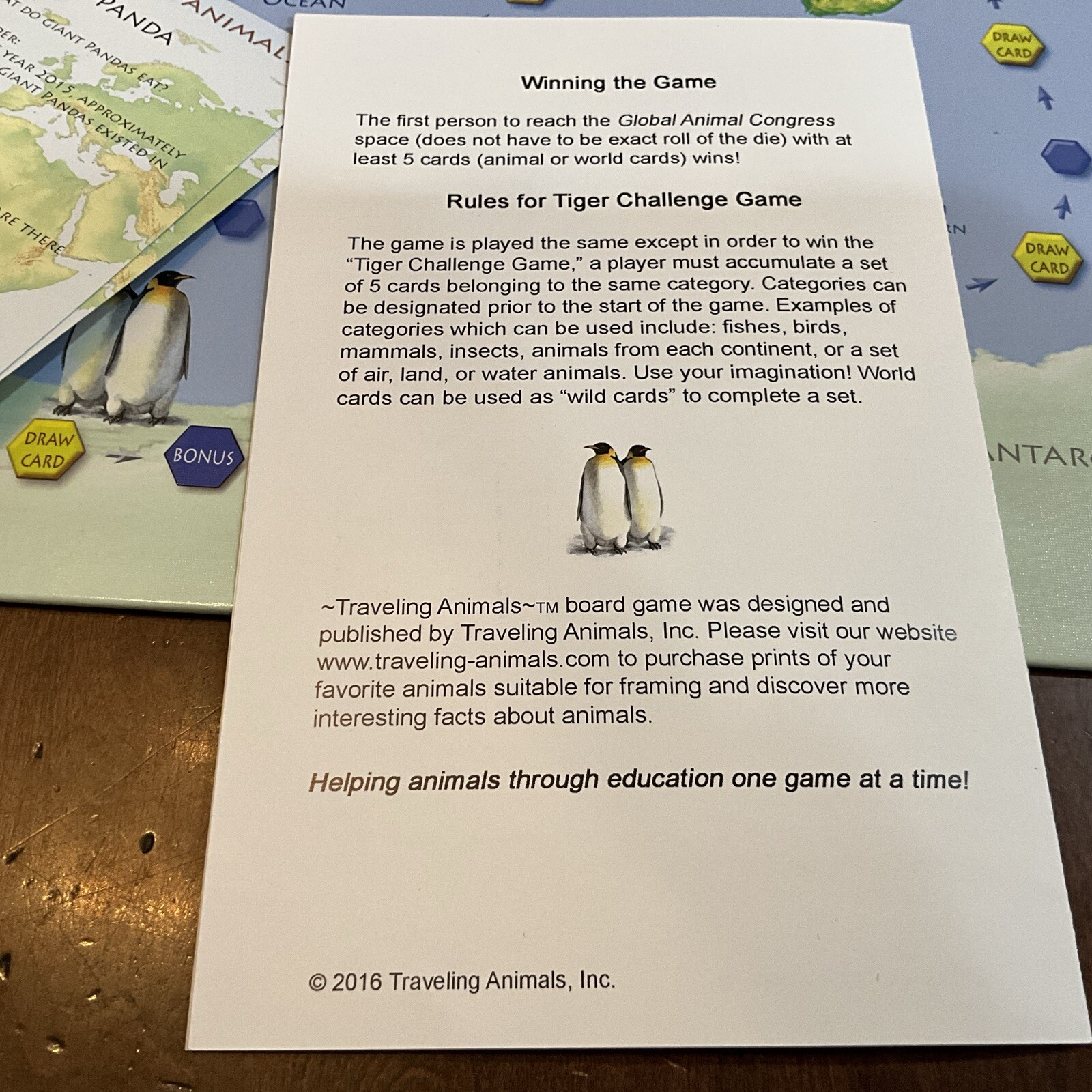 Traveling Animals Race To Save The Animals Board Game