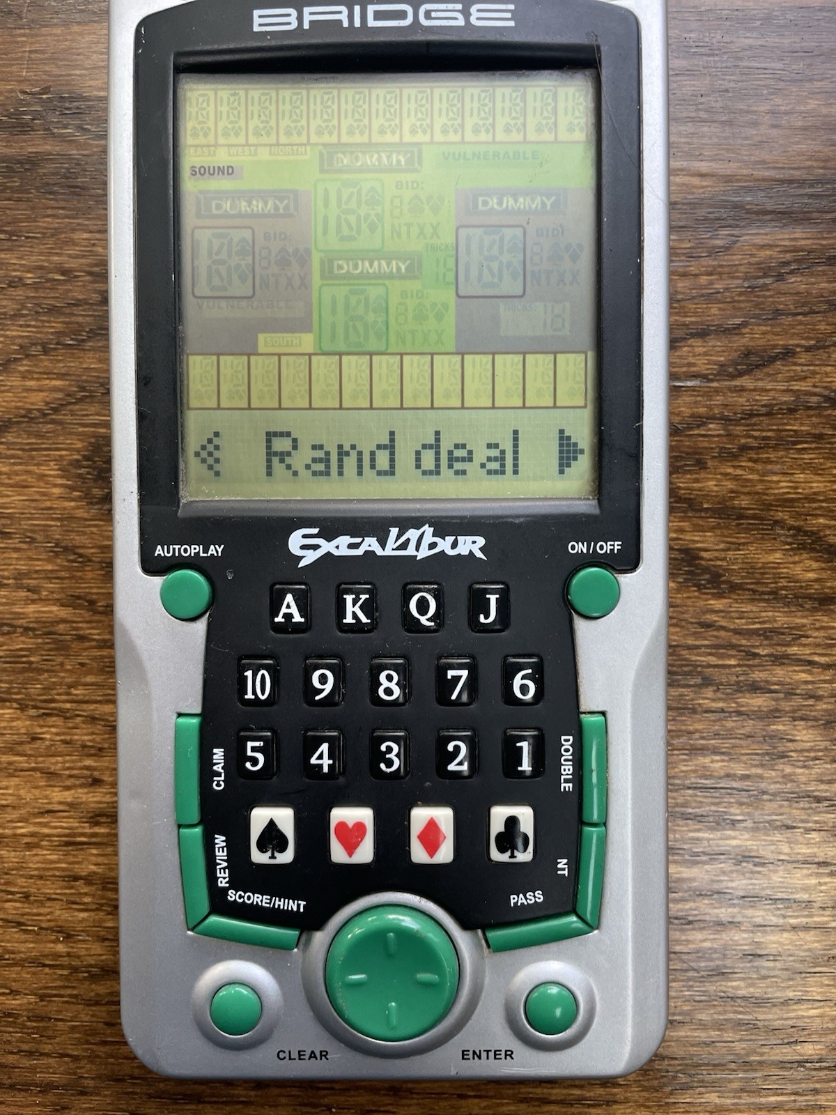 Excalibur Deluxe LCD Bridge Handheld Game Bridge Working New batteries