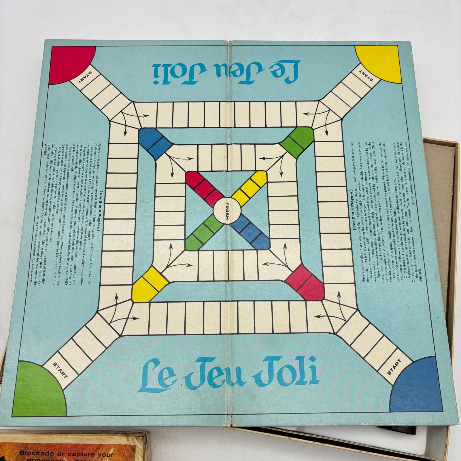 VINTAGE Pachisi and Le Jeu Joli COMPLETE Whitman 1967 Parcheesi Classic India