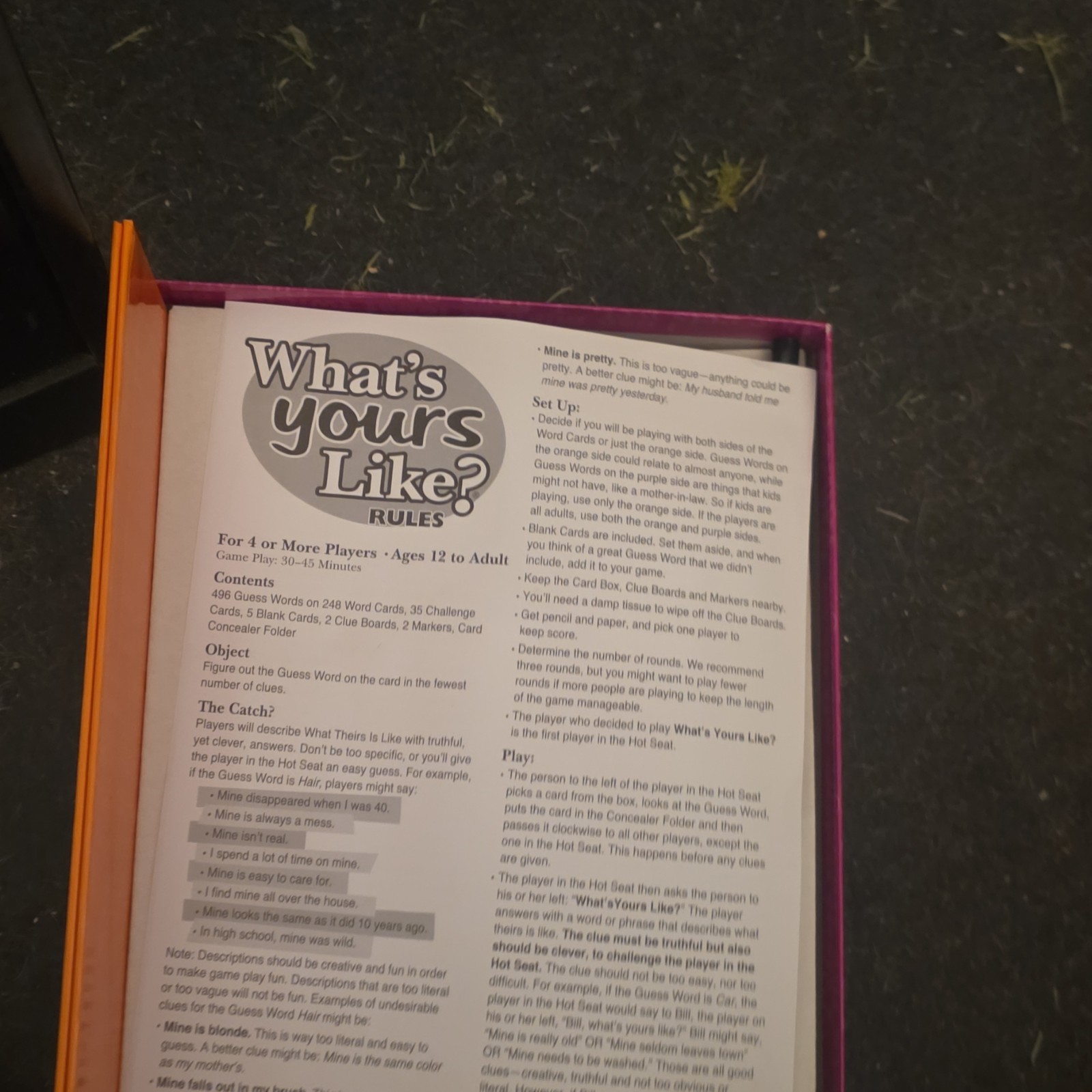 PATCH What’s Yours Like? Word Party Card Game Complete 4+ Players 12+