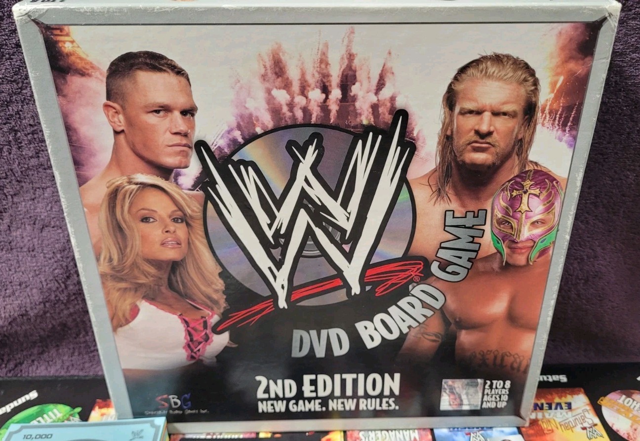 Vintage WWE DVD Board Game 2nd Edition 2006 The Rock Stone Cold Hulk Hogan