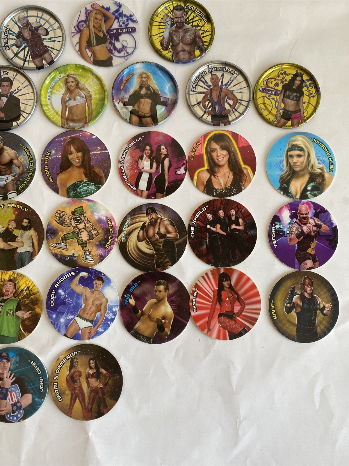 Lot of 36 Tazos Metal And Normal WWE Sabirtas Mexico