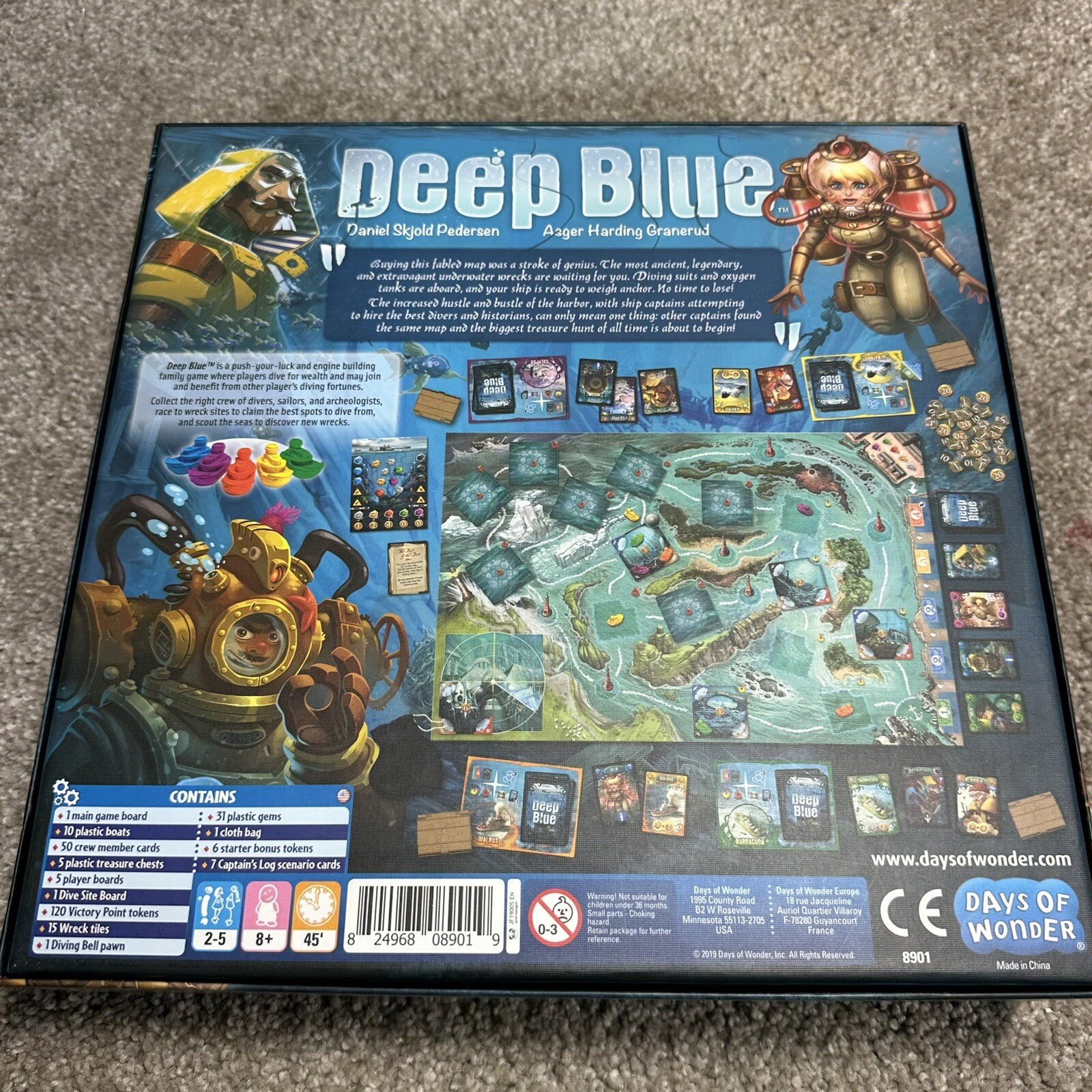 2019 Deep Blue Board Game Days of Wonder Asger Harding Granerud *100% Complete*