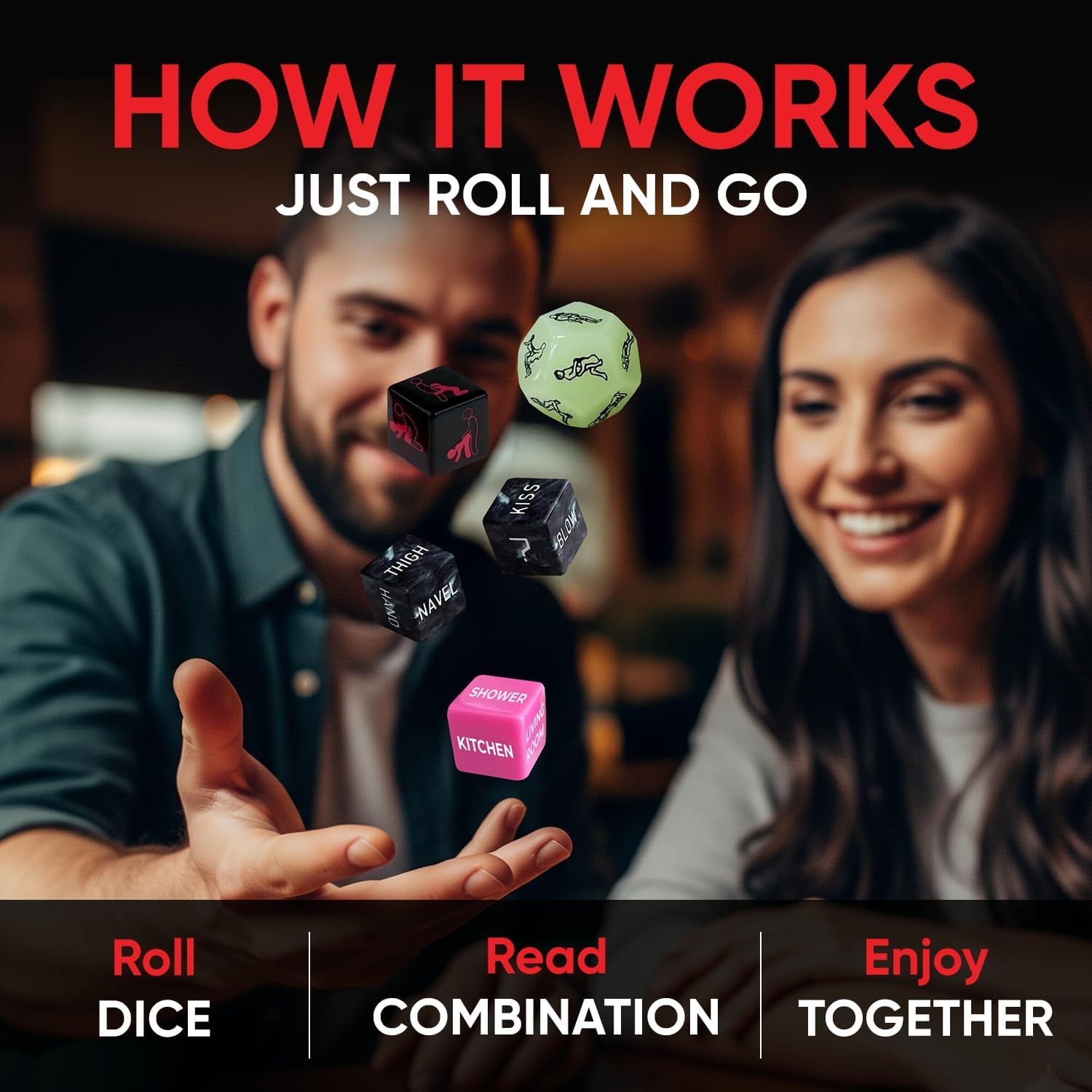 Sex Dice Game for Adults – Deluxe Premium Quality Sex Game, Complete Set with Tr