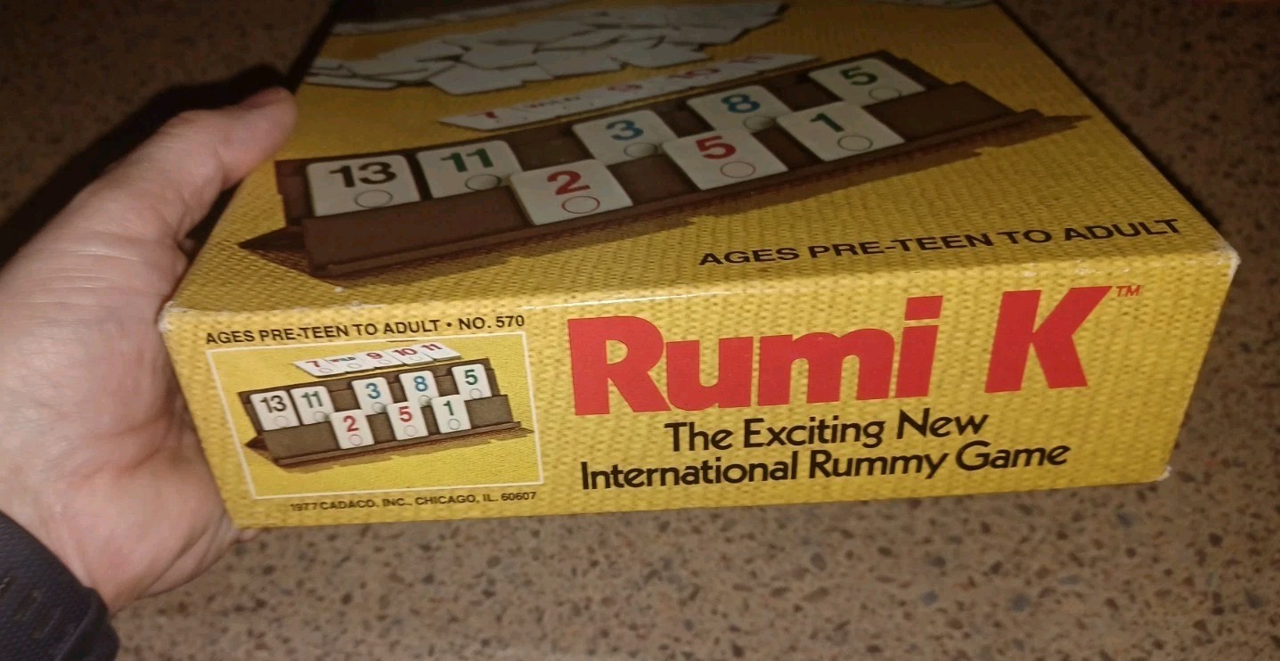 Rumi K 1977 Vintage Tile Game. COMPLETE Rummy Game. Great Condition Box & Game