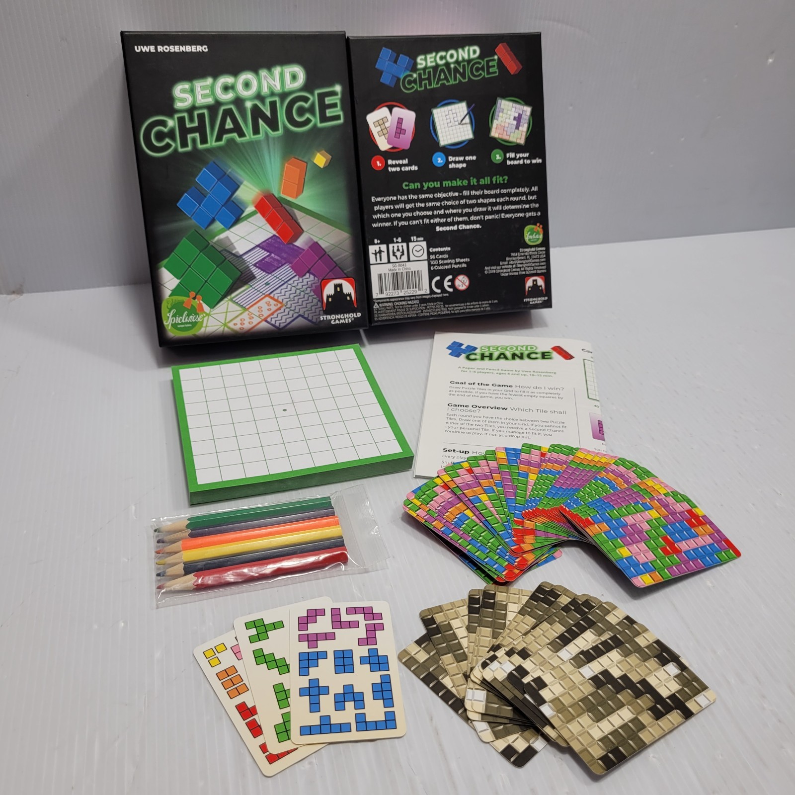 Second Chance Game | Flip & Draw | 56 Card Complete | Stronghold Games | 1st Ed.