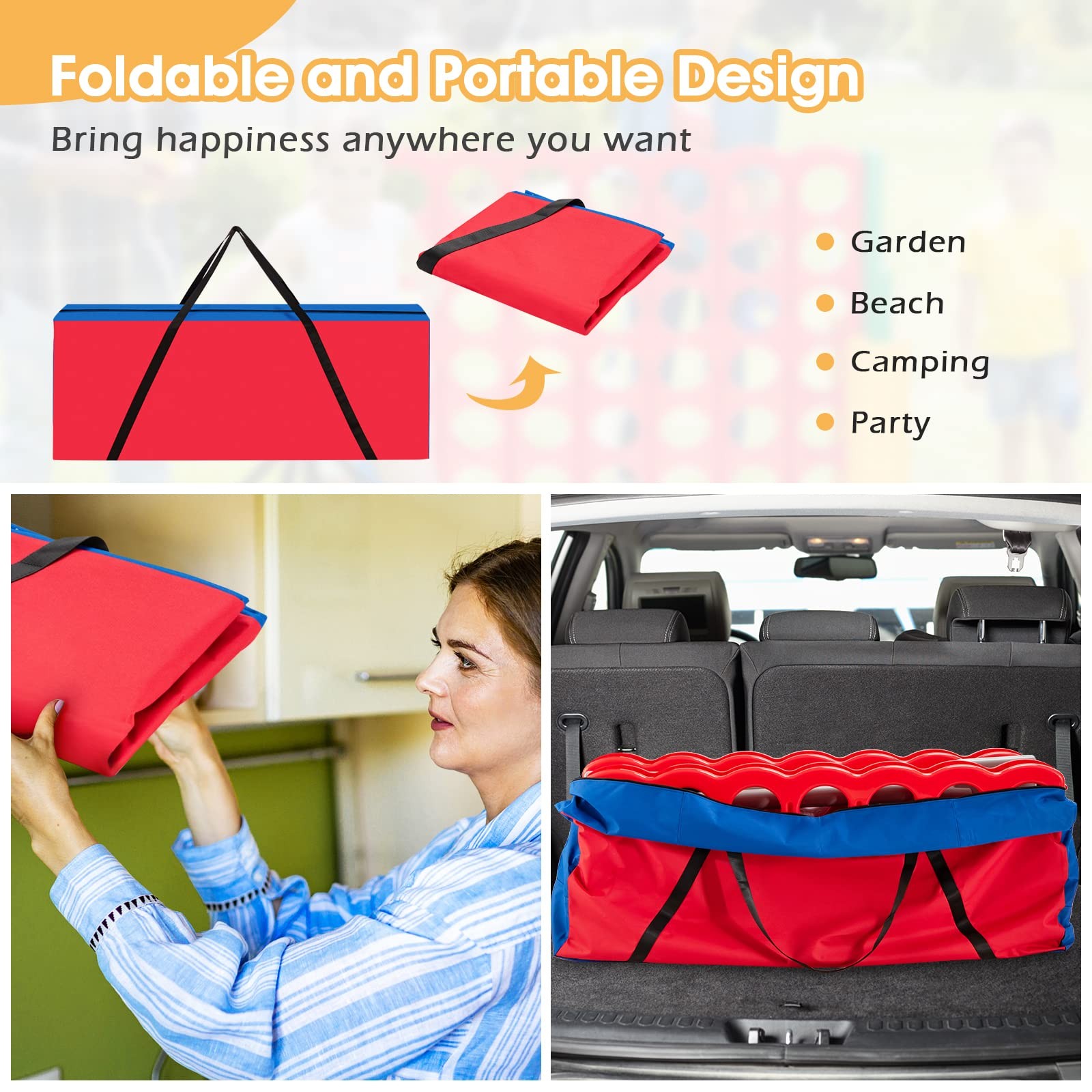Giant 4 in A Row Carrying Bag, Storage Bag for Jumbo 4-to-Score Giant Game Set