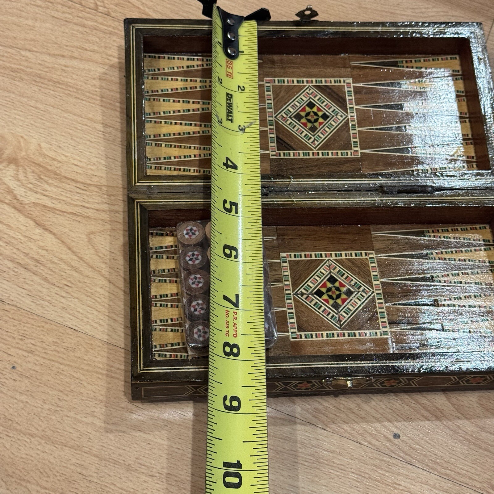 2 in 1 Wood Backgammon + Chess Set Moroccan handmade Wooden Backgammon Board 8”