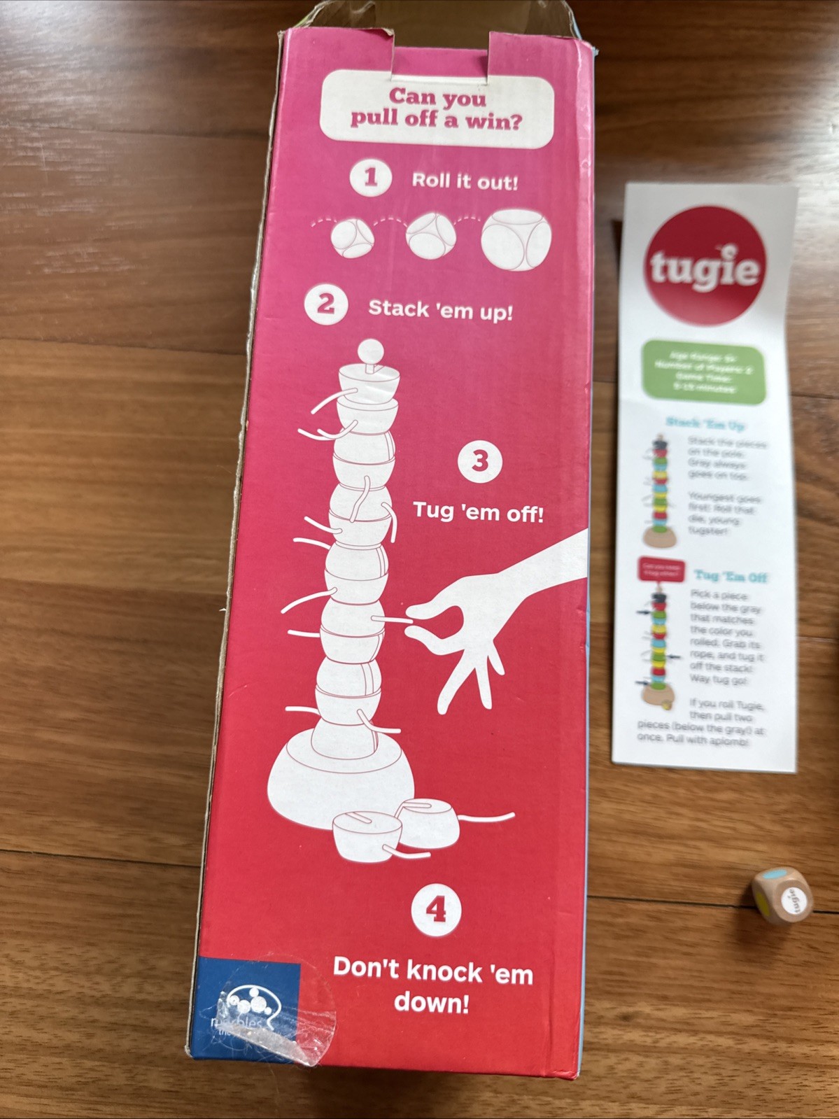 Tugged Don’t Topple The Tower Wooden Game by Marbles Brain Workshop EUC