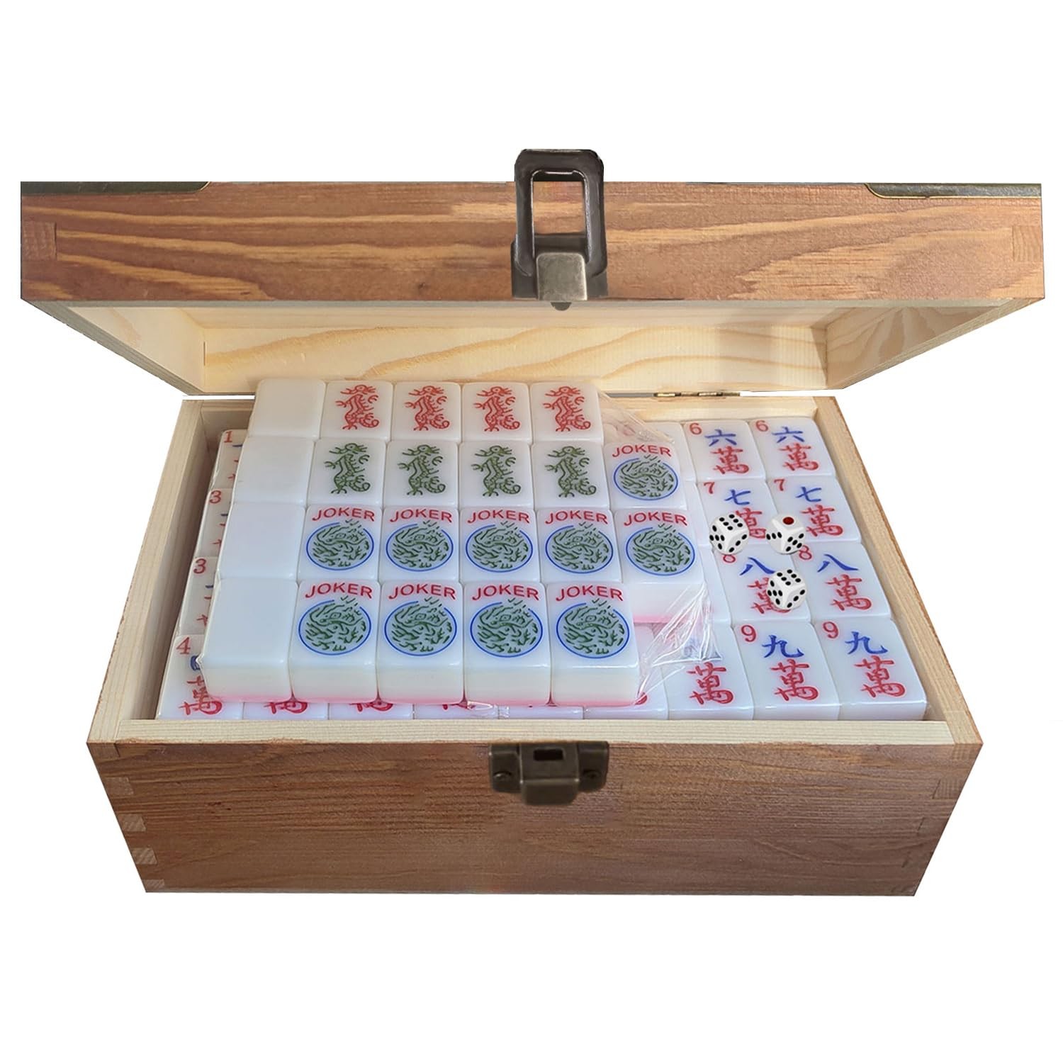 Goodasst American Mahjong Set,Portable Travel Complete Mahjong Set with Box