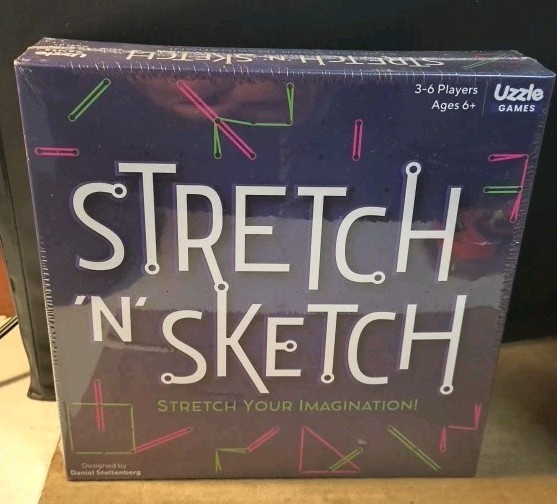 NEW Uzzle Stretch N Sketch Creative Rubber Band Board Game 142 Challenges
