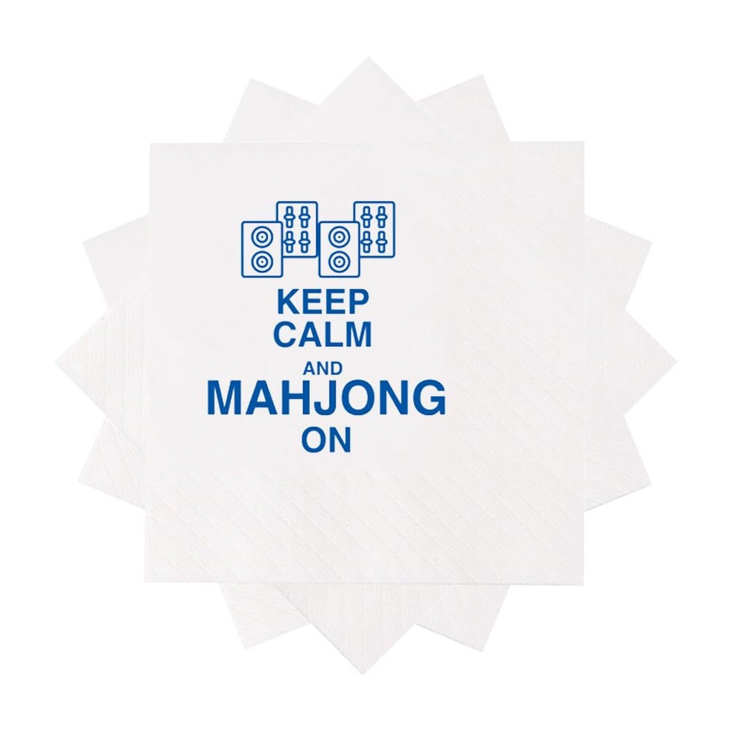 Mah Jongg Cocktail Napkins 50Pcs Keep Calm And Mahjong On Paper Disposable Na…