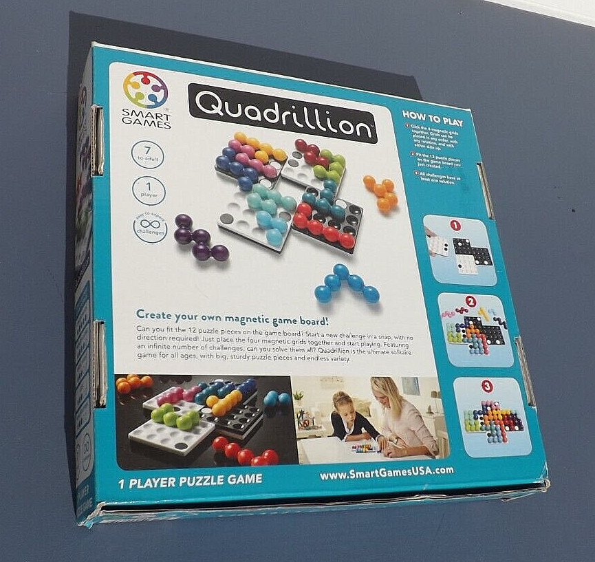 SMART GAMES QUADRILLION MAGNETIC GRIDS – 7 TO ADULT FOR 1 PLAYER PUZZLE GAME