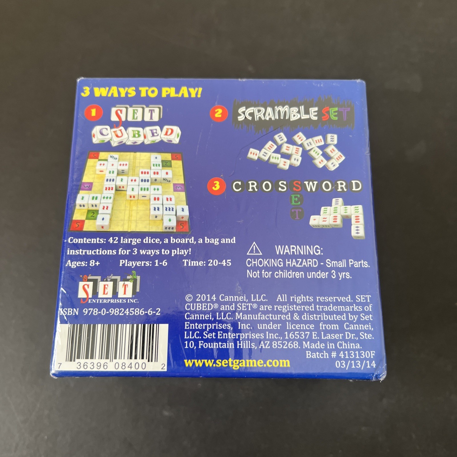 SET Dice Game 3 Ways To Play: Cubed Scramble Crossword 1-6 Players 100% Complete