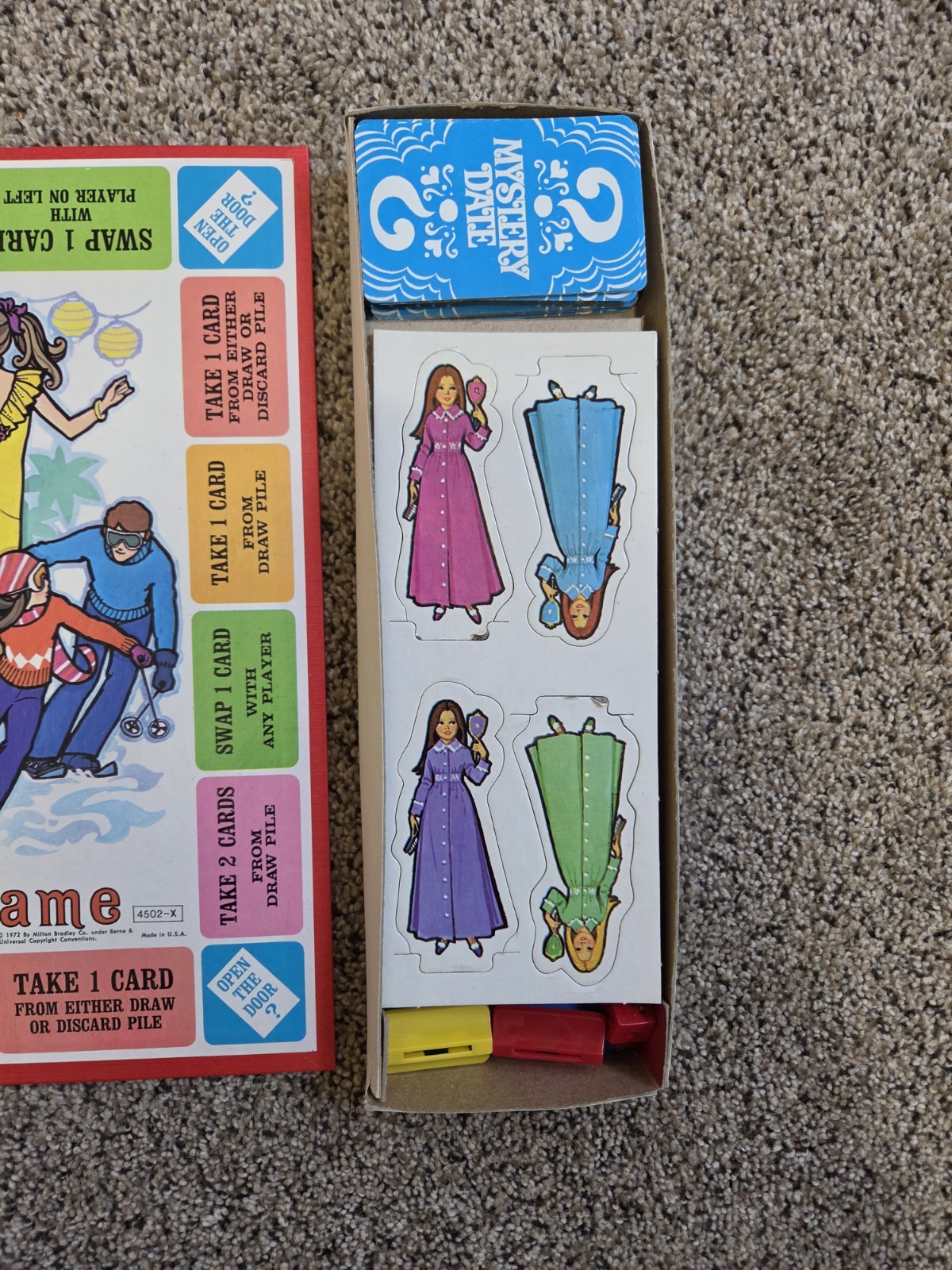 Vintage Mystery Date Board Game Complete Milton Bradley 1972 Excellent Complete
