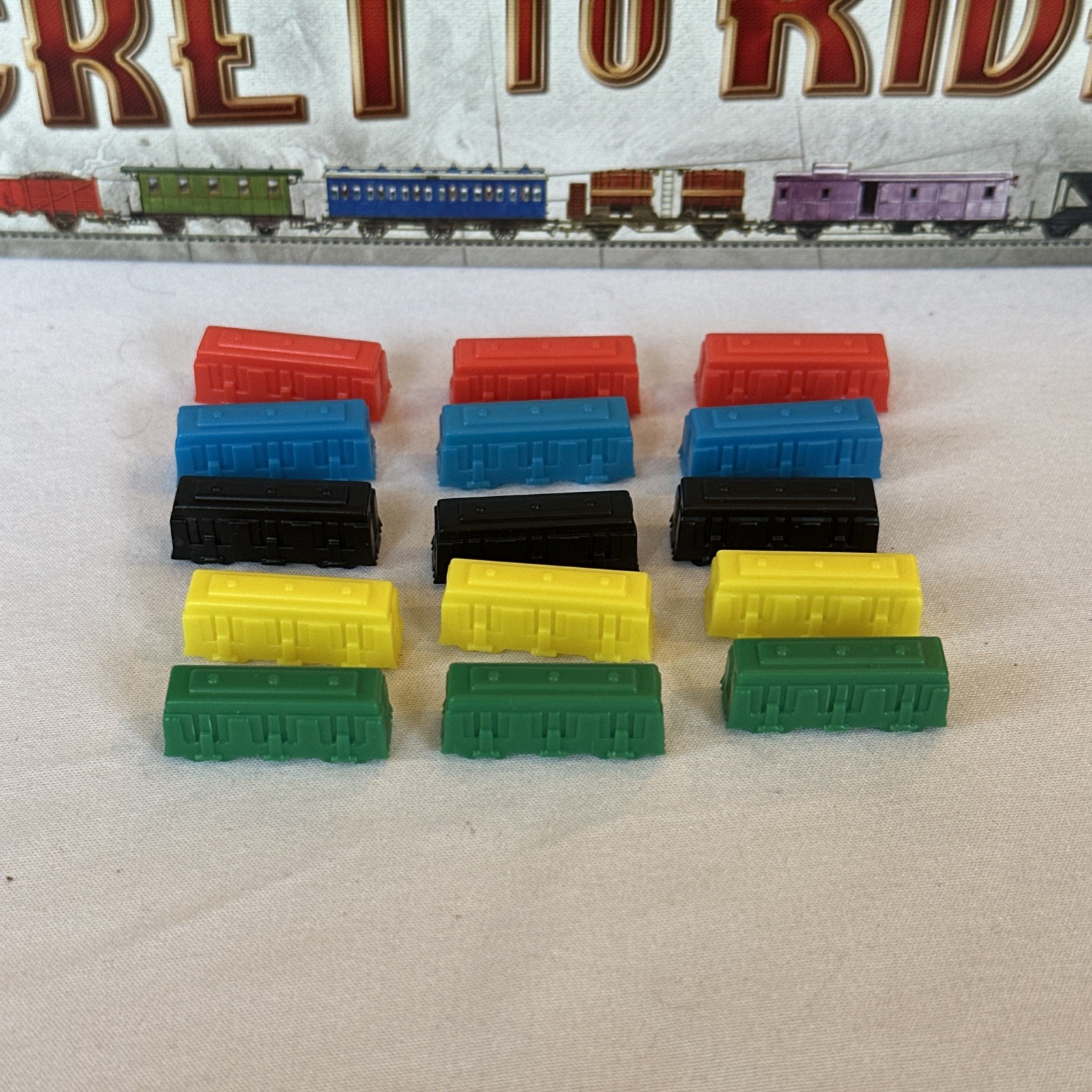 Ticket to Ride Train Cars 3 of Each Color Replacement Pieces Parts