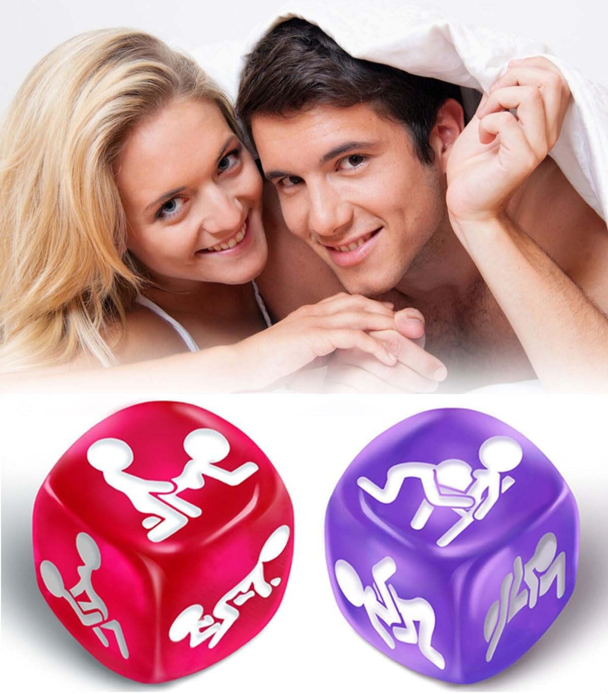 2 Pcs Naughty Date Night Dices for Couples, Sex Game Positon Dice Set Adult w…
