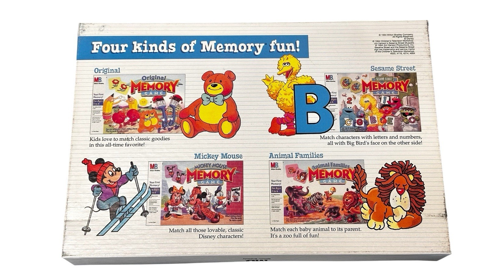 Milton Bradley the Original Memory Game 1994 99% Complete