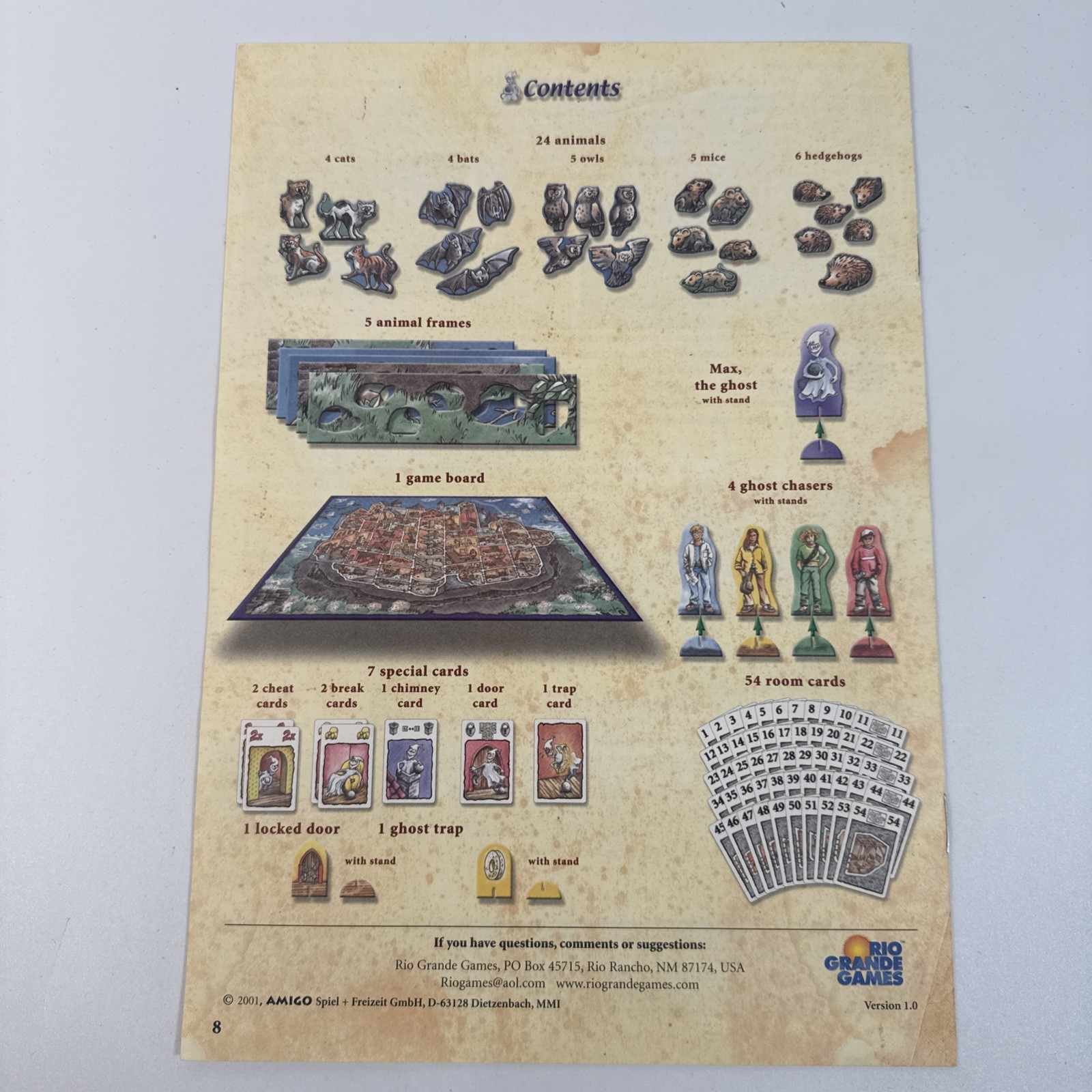 Ghost Chase Canterville Castle COMPLETE Rio Grande Games 2001 Amigo Strategy