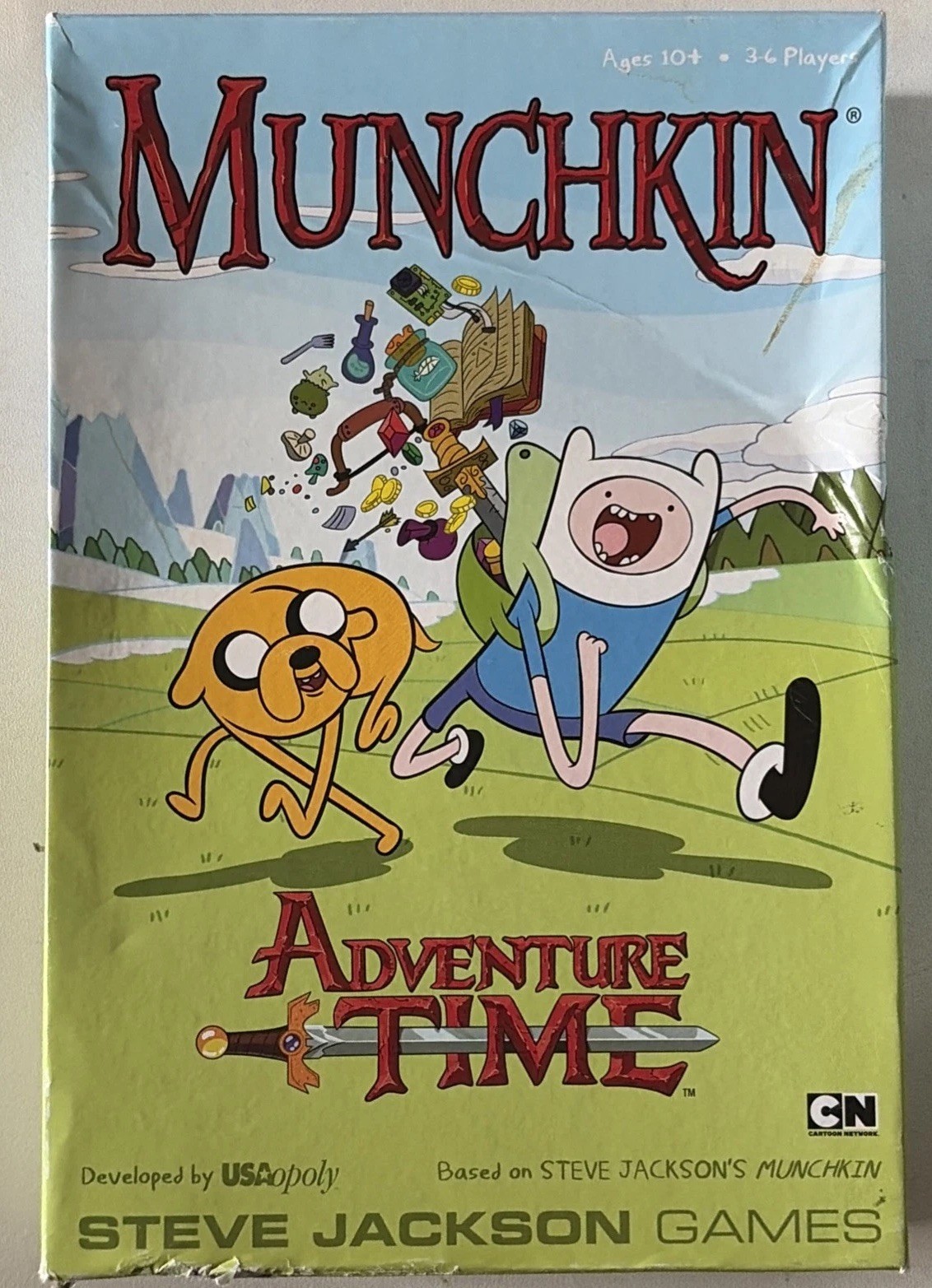 Munchkin Adventure Time Board Game Steve Jackson Games 2014 Complete Damaged Box