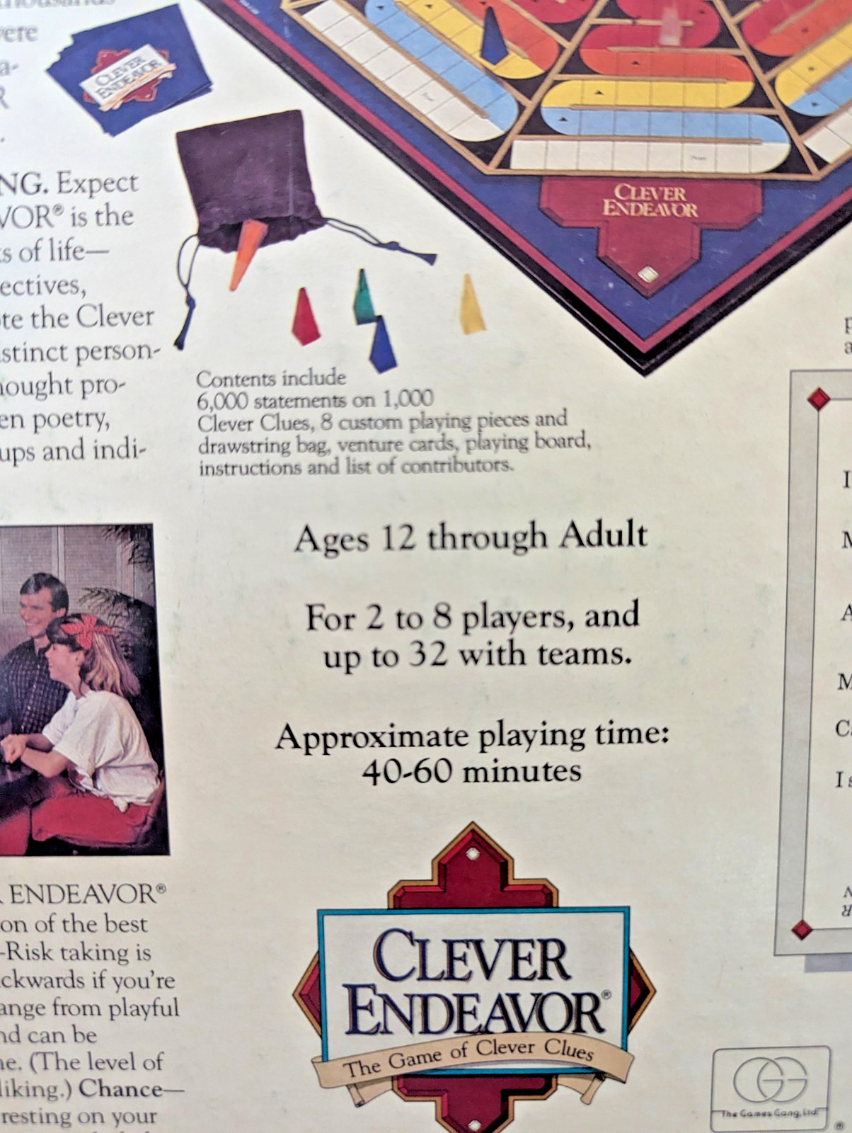 CLEVER ENDEAVOR Deluxe Edition Master Game 100% COMPLETE 1989 VINTAGE CEDE2