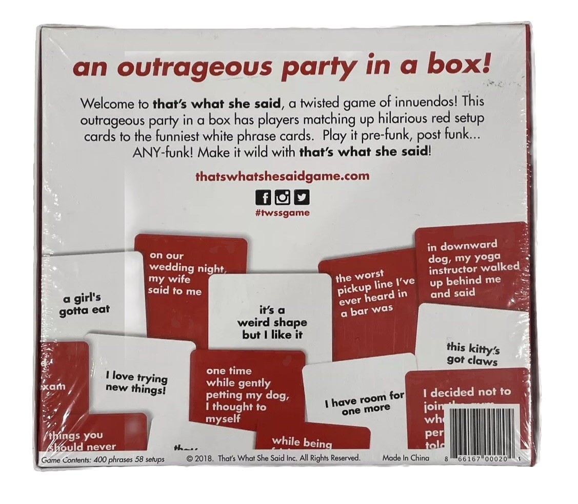 That’s What She Said The Party Game of Twisted Innuendos – TWS13777245