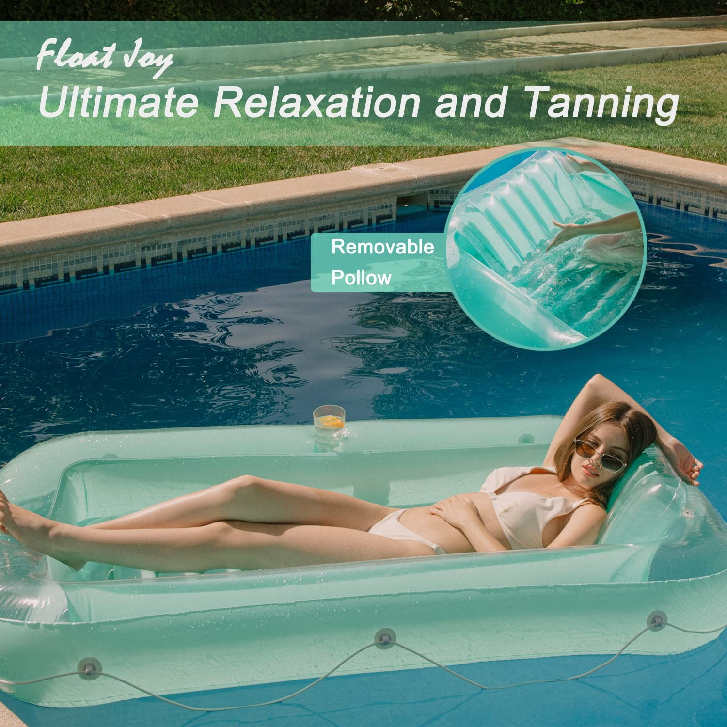Pool Float Tanning Bed Lounger Inflatable Sunbathing Joy Adult Floats Blow