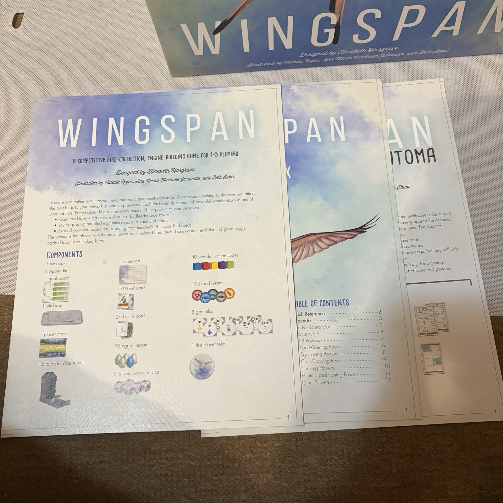 Wingspan 2019 Stonemaier Games Bird WATCHING Board Game – Complete Light Play