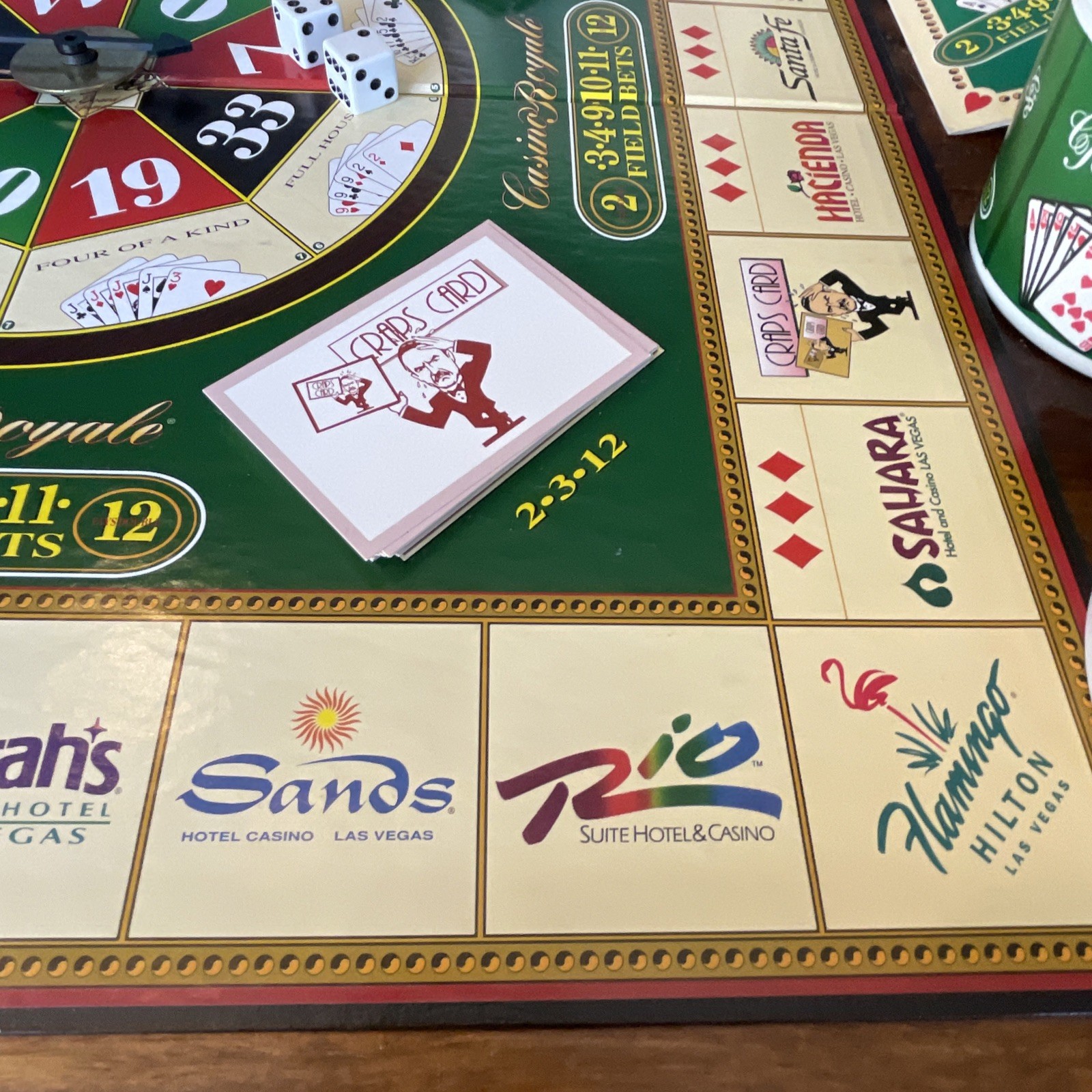 Casino Royale Board Game-combines Elements of Craps Roulette Poker-Complete Set