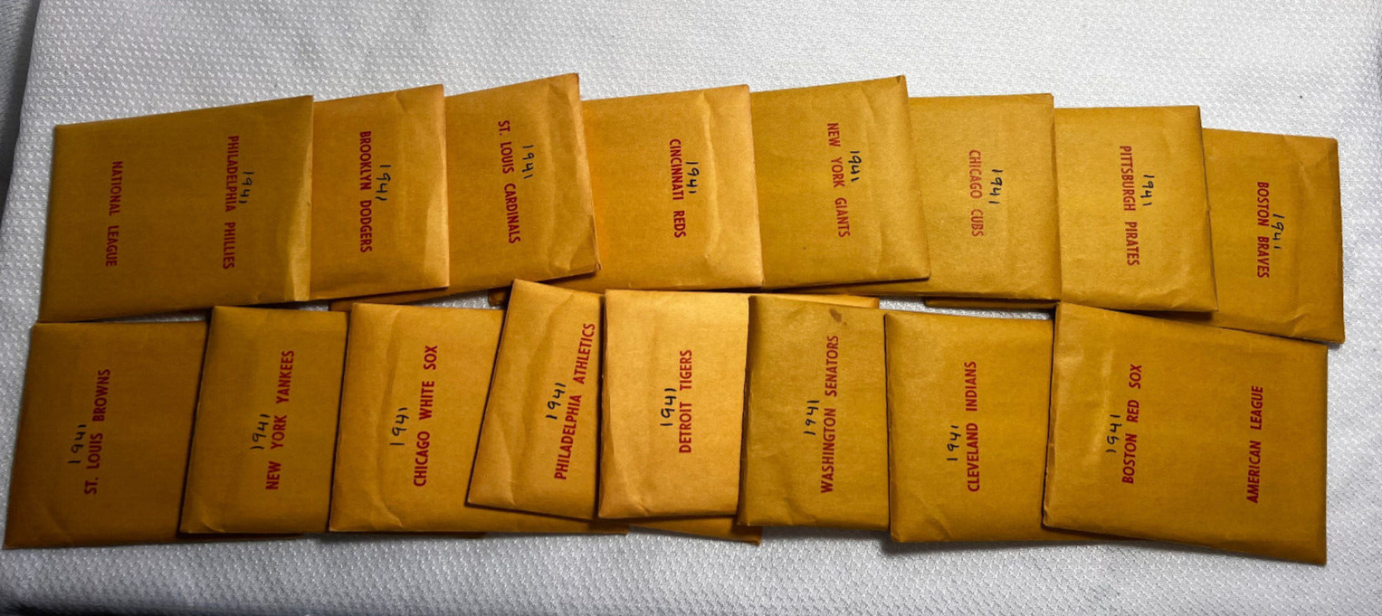1941 APBA Baseball Cards Made In 1977 16 Teams 20 Players Per Team 12 Is On 56