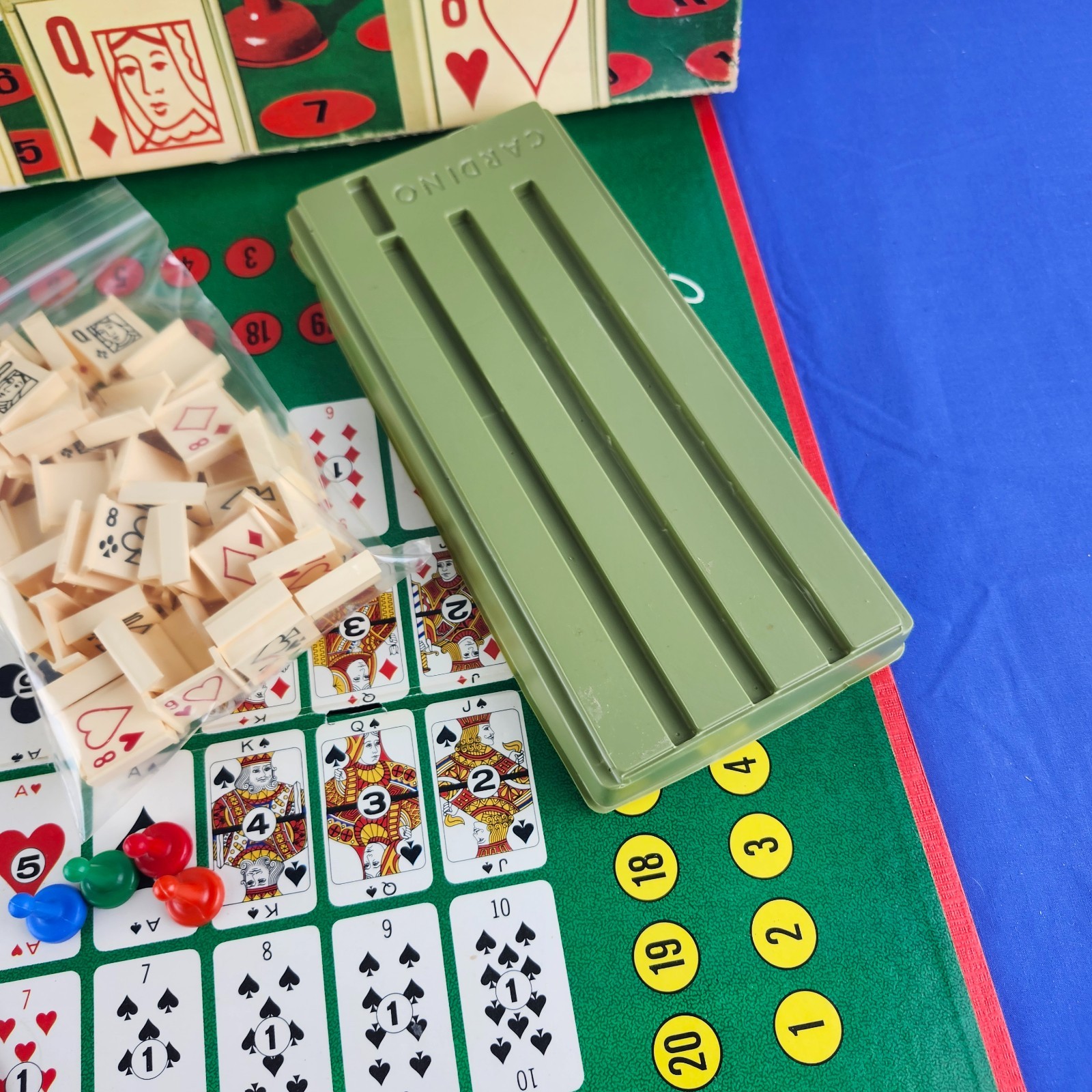 Vintage 1970 Milton Bradley CARDINO Exciting Card Tile Strategy Game!