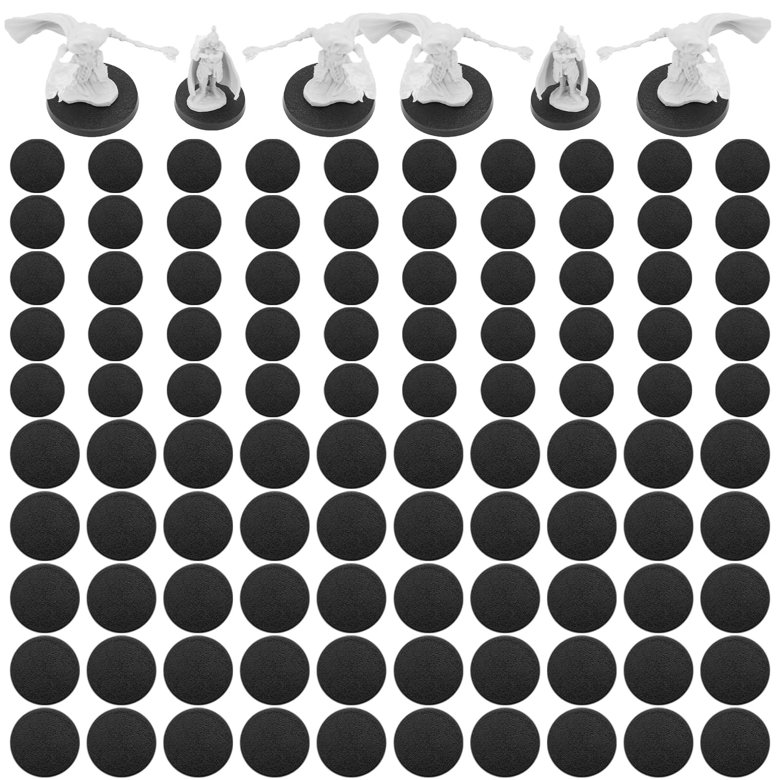 DisplayMore 100Pcs Mix Round 0.5 x x 0.1 inches, 100pcs-25&32mm-black