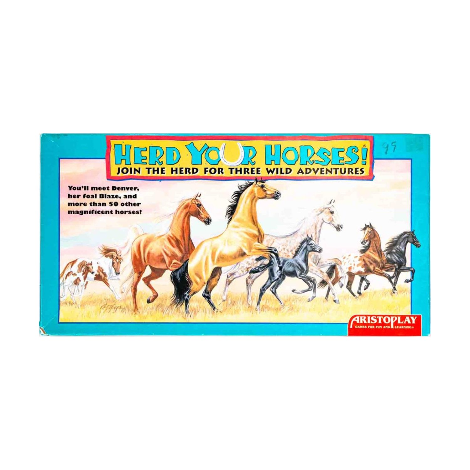 Aristoplay Boardgame Herd Your Horses! (1993 Long Box Ed) Box VG/EX