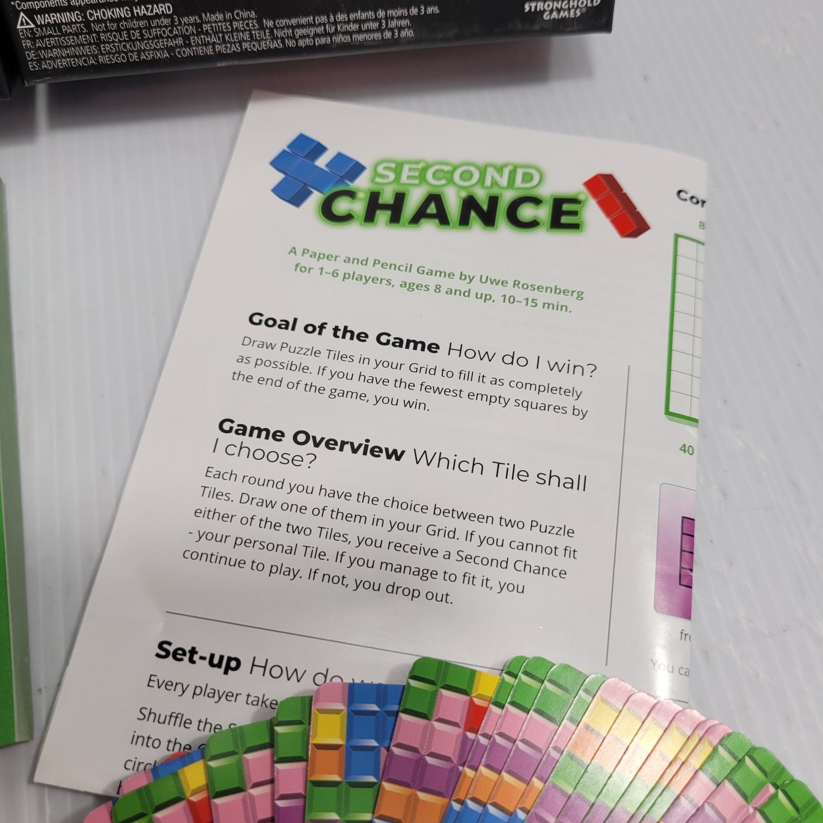 Second Chance Game | Flip & Draw | 56 Card Complete | Stronghold Games | 1st Ed.