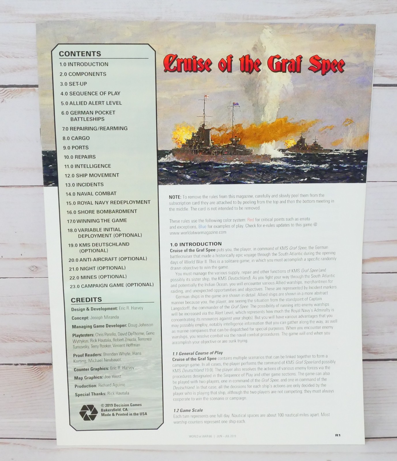 World at War 66, Cruise of the Graf Spee, Solitaire Game, Complete Punched