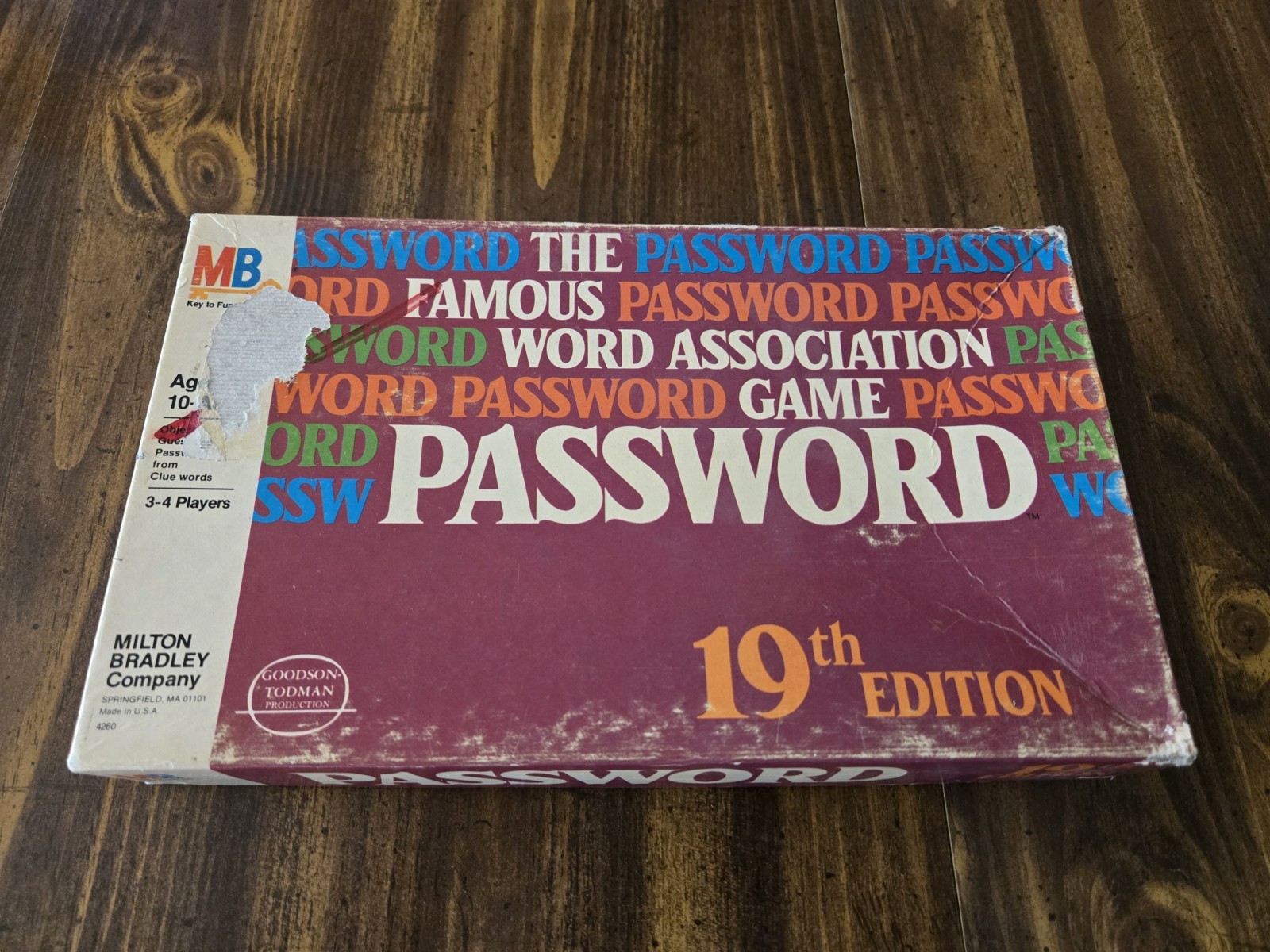 Vintage Password 19th Edition 4260 Milton Bradley Board Game