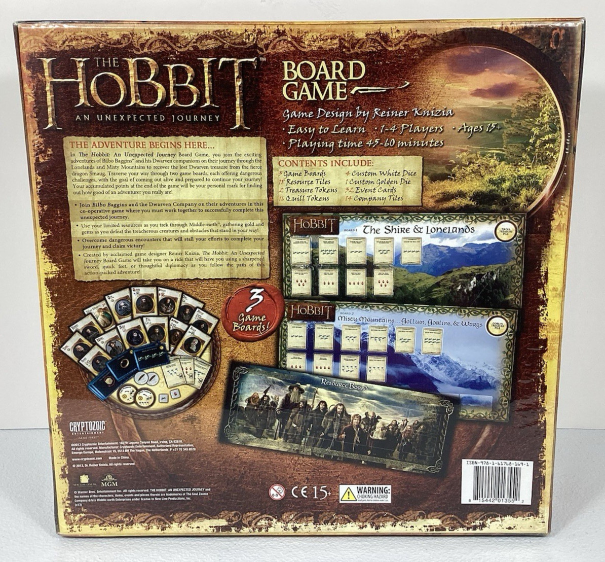 The Hobbit an Unexpected Journey Board Game 2013 Cryptozoic Game R Knizia Sealed