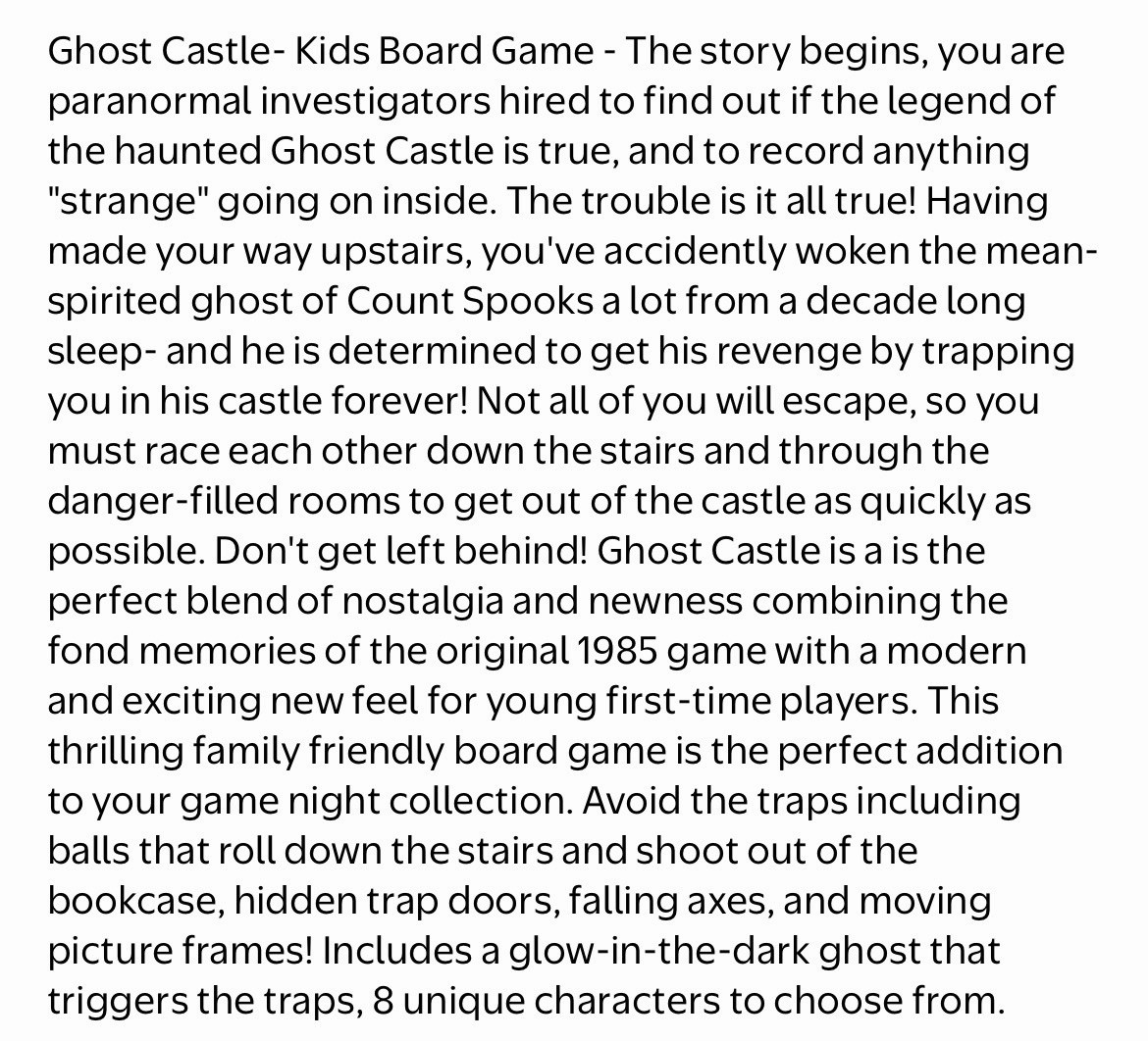 Ghost Castle Family Board Game (New) Buffalo Games Halloween, Haunting, Spooky