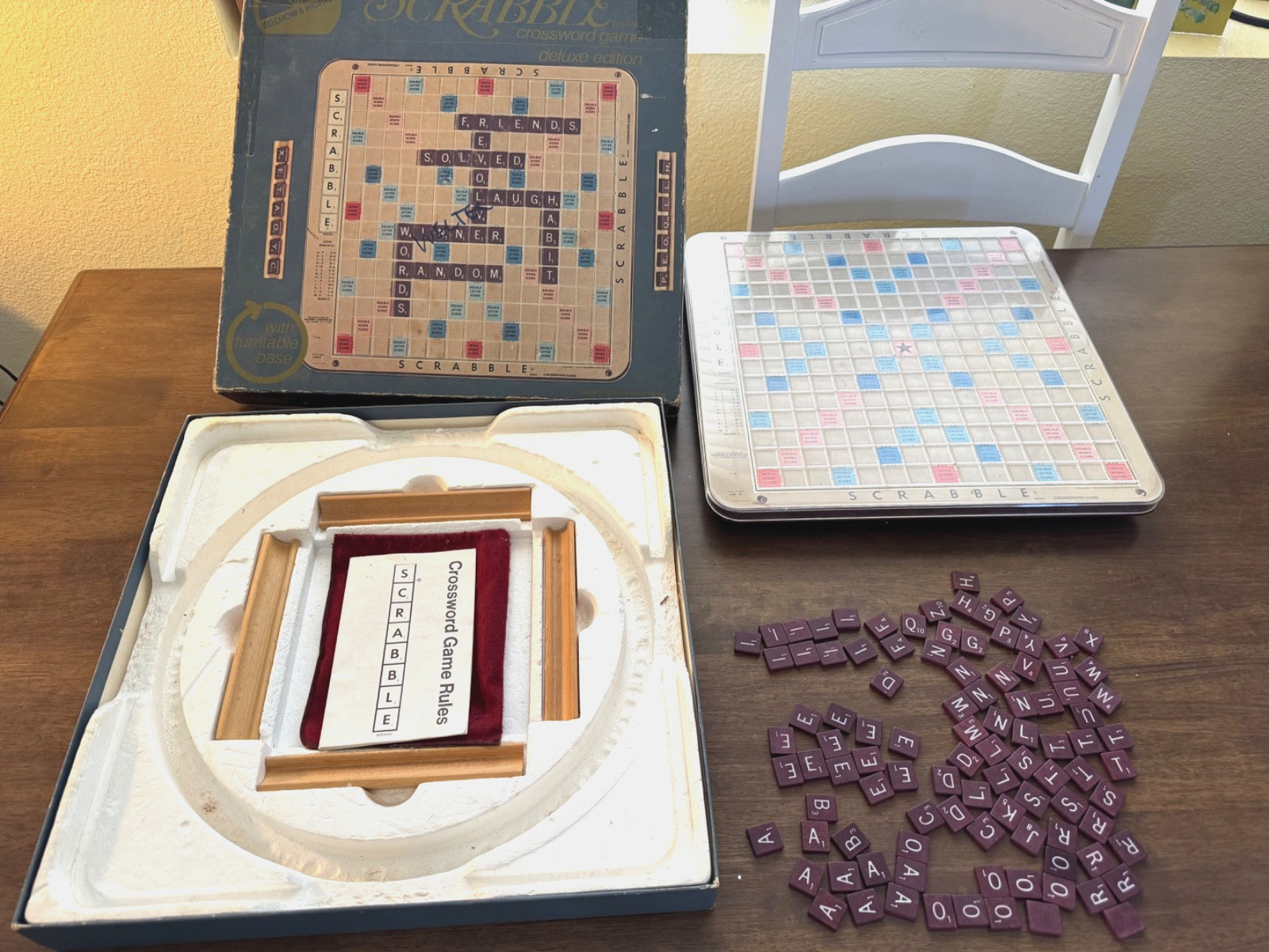 1977 Scrabble Deluxe Edition Game Turntable Selchow&Righter Complete