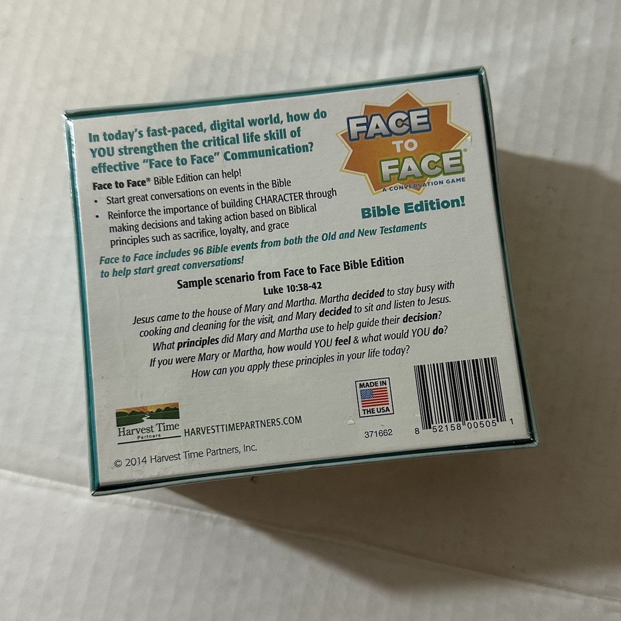 NEW Harvest Time Face to Face Bible Edition Card Game Religious Conversations