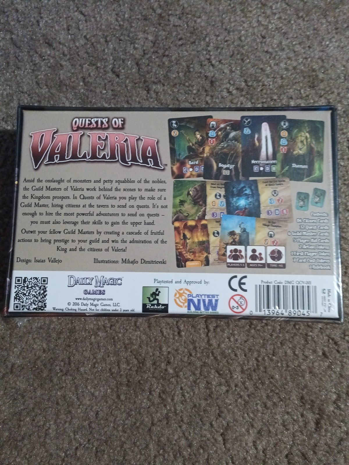 Daily Magic Boardgame Quests of Valeria Box Brand New Card Game 1 To 5 Players